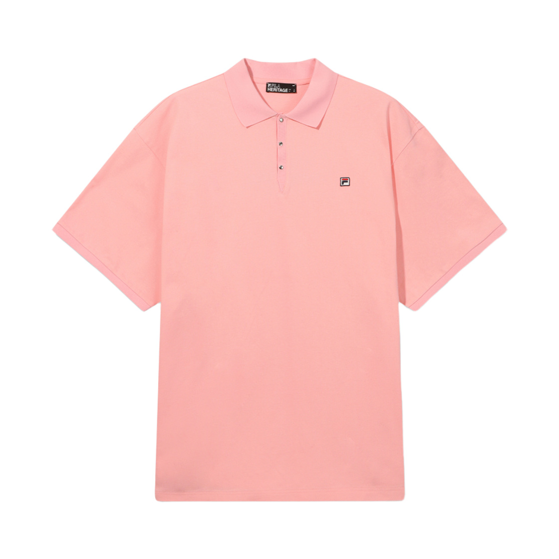 [6% 적립] FILA HERITAGE COLLECTION 오버핏 피케 반팔티 핑크([6% 적립] FILA HERITAGE COLLECTION INDIRIZZO Pique Polo Pink)