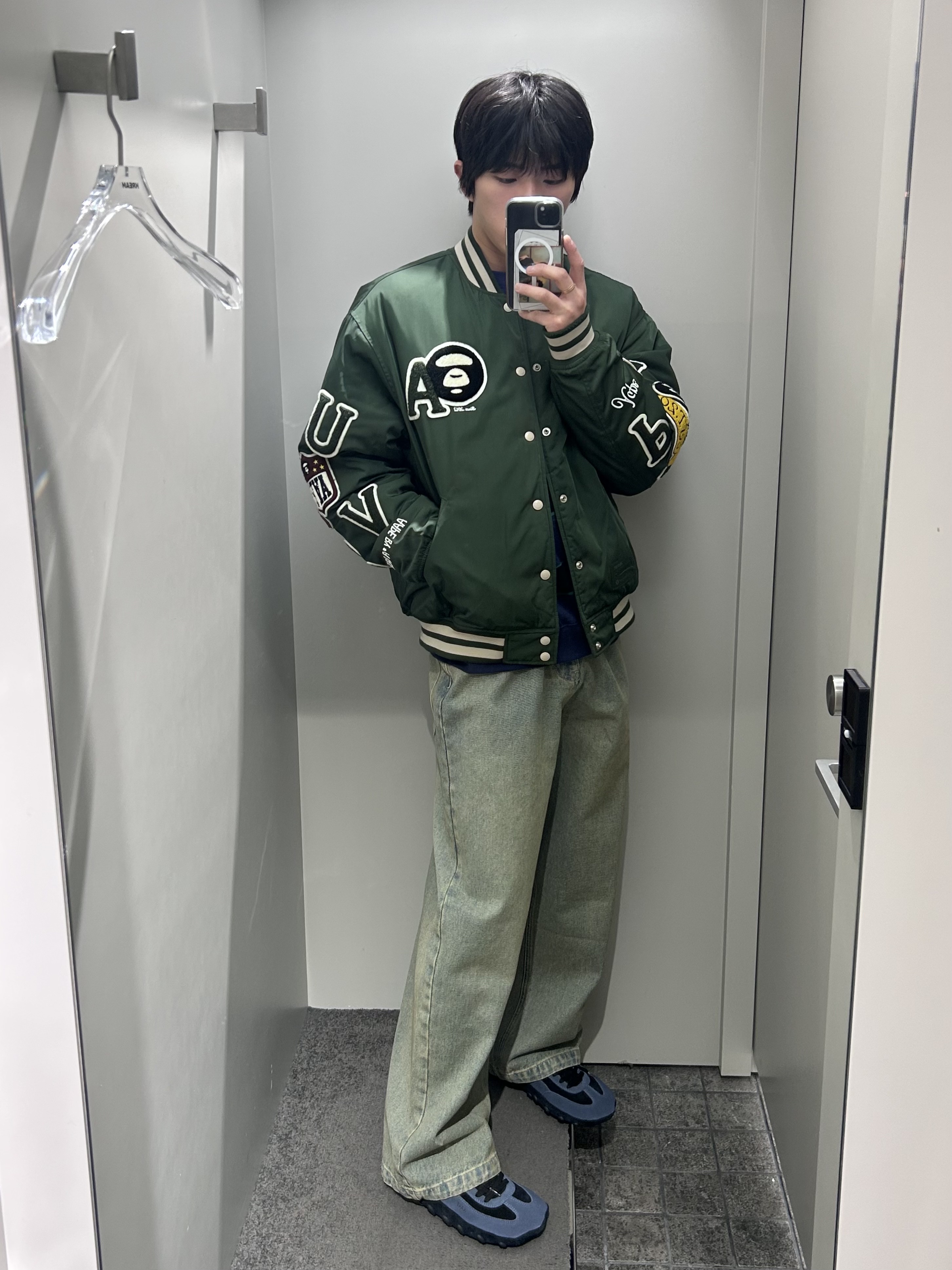 AAPE Main Jacket Dark Green - 25FW 착용 스타일 - 5