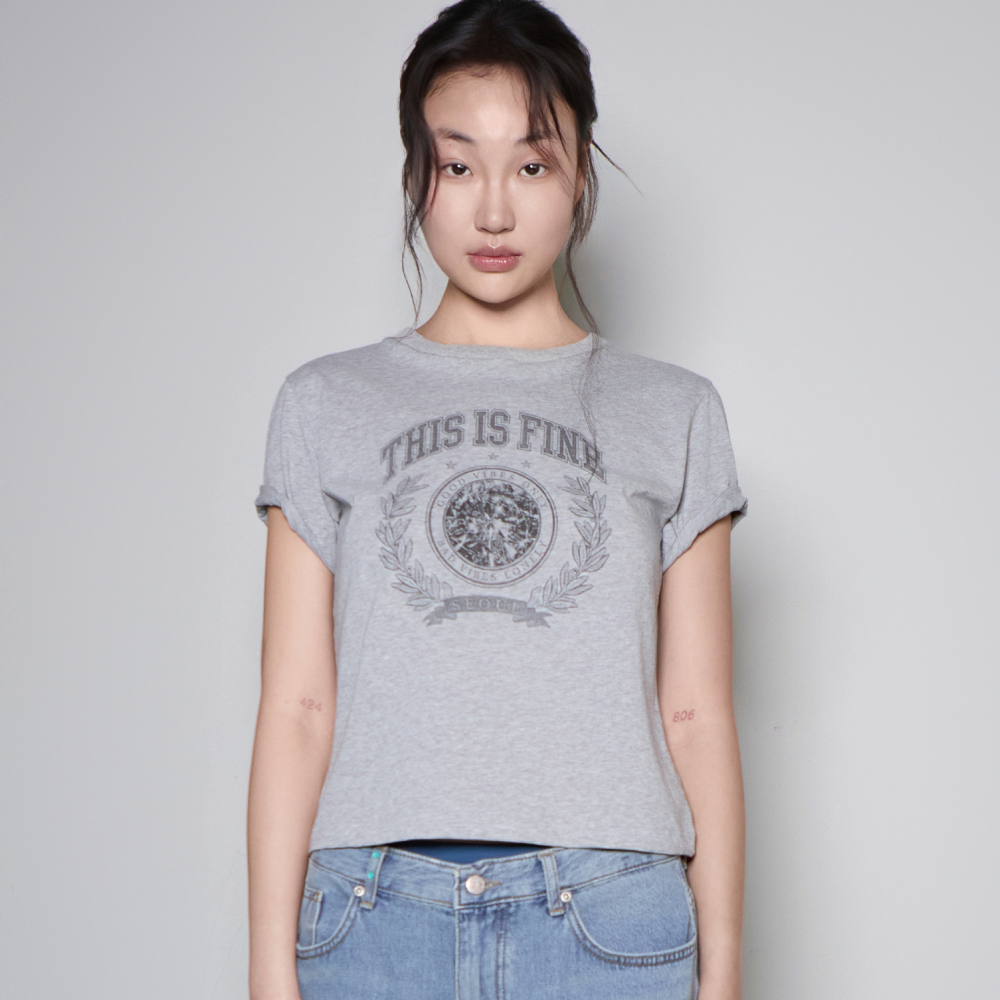 디스이즈파인 슬림 로렐즈 티 스포티프그레이(THIS IS FINE Slim Laurels Tee Sportif Gray) - 2