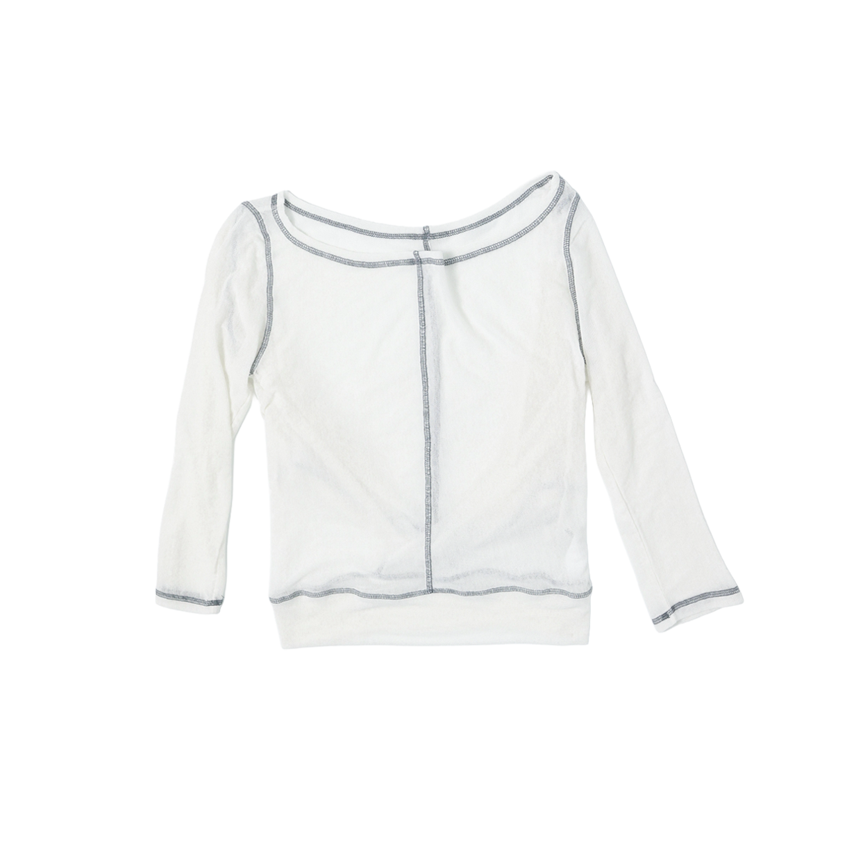 울리카 상투스 우먼 백 플레어 메쉬 탑 화이트 - 26SS(Ulika Sanctus Women Back Flare Mesh Top White - 26SS)