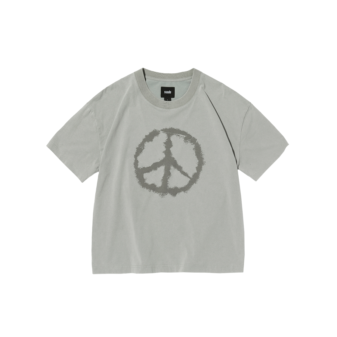 스웨이드 피스 크롭 티 워싱 그레이(Suade Peace Cropped Tee Washing Gray)