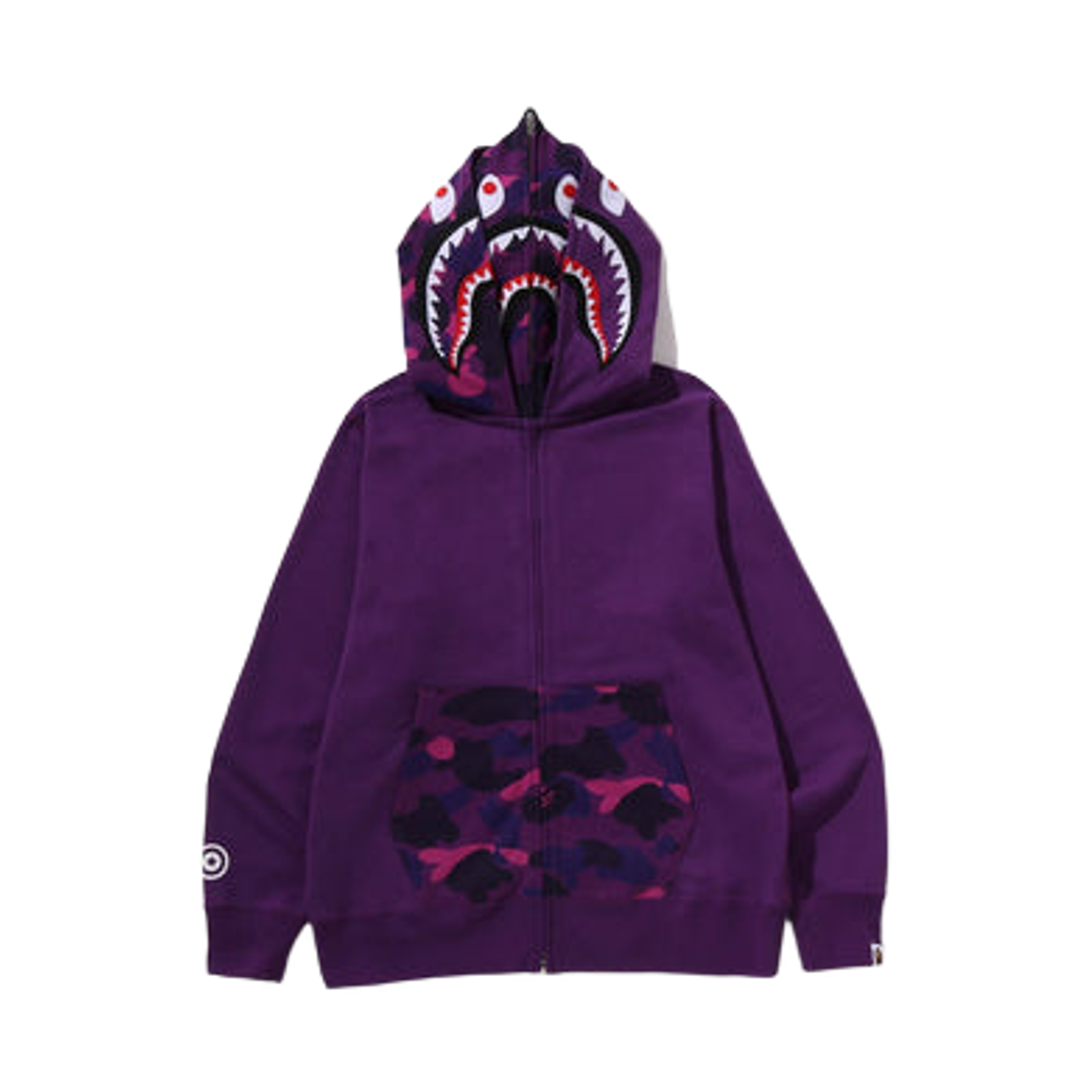베이프 컬러 카모 샤크 풀 집 더블 후드 퍼플(BAPE Color Camo Shark Full Zip Double Hoodie Purple) - 3