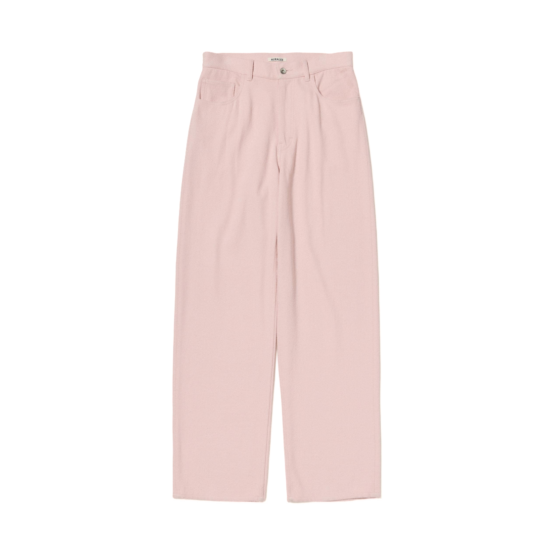 A26SP01SD Auralee Silk Nep Denim 5P Wide Pants Dusty Pink - 26SS