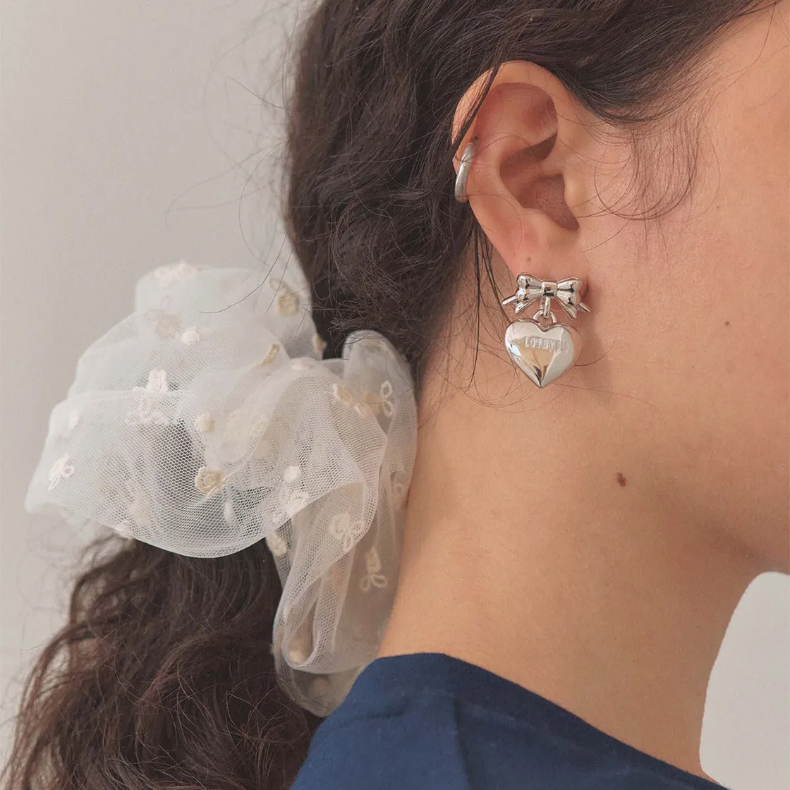 라츠유 퍼피 블로썸 스크런치 아이보리(LOTS YOU Puffy Blossom Scrunchie Ivory) - 2