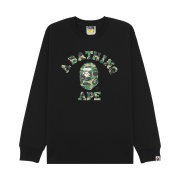 BAPE ABC Camo College L/S T-Shirt Black Green