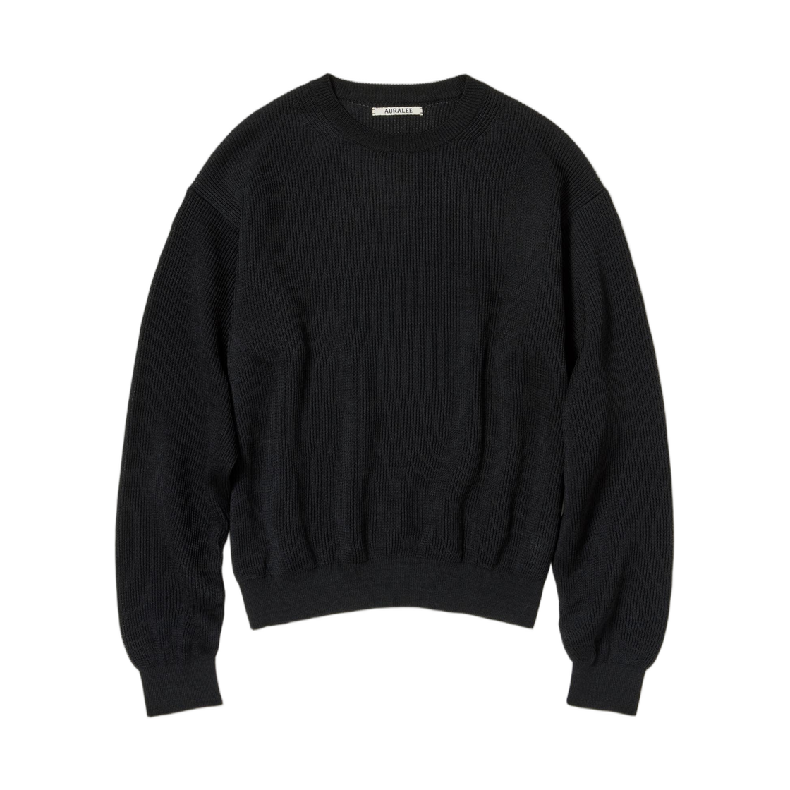 오라리 플랫 얀 립 니트 P/O 블랙 - 26SS(Auralee Flat Yarn Rib Knit P/O Black - 26SS) - 1