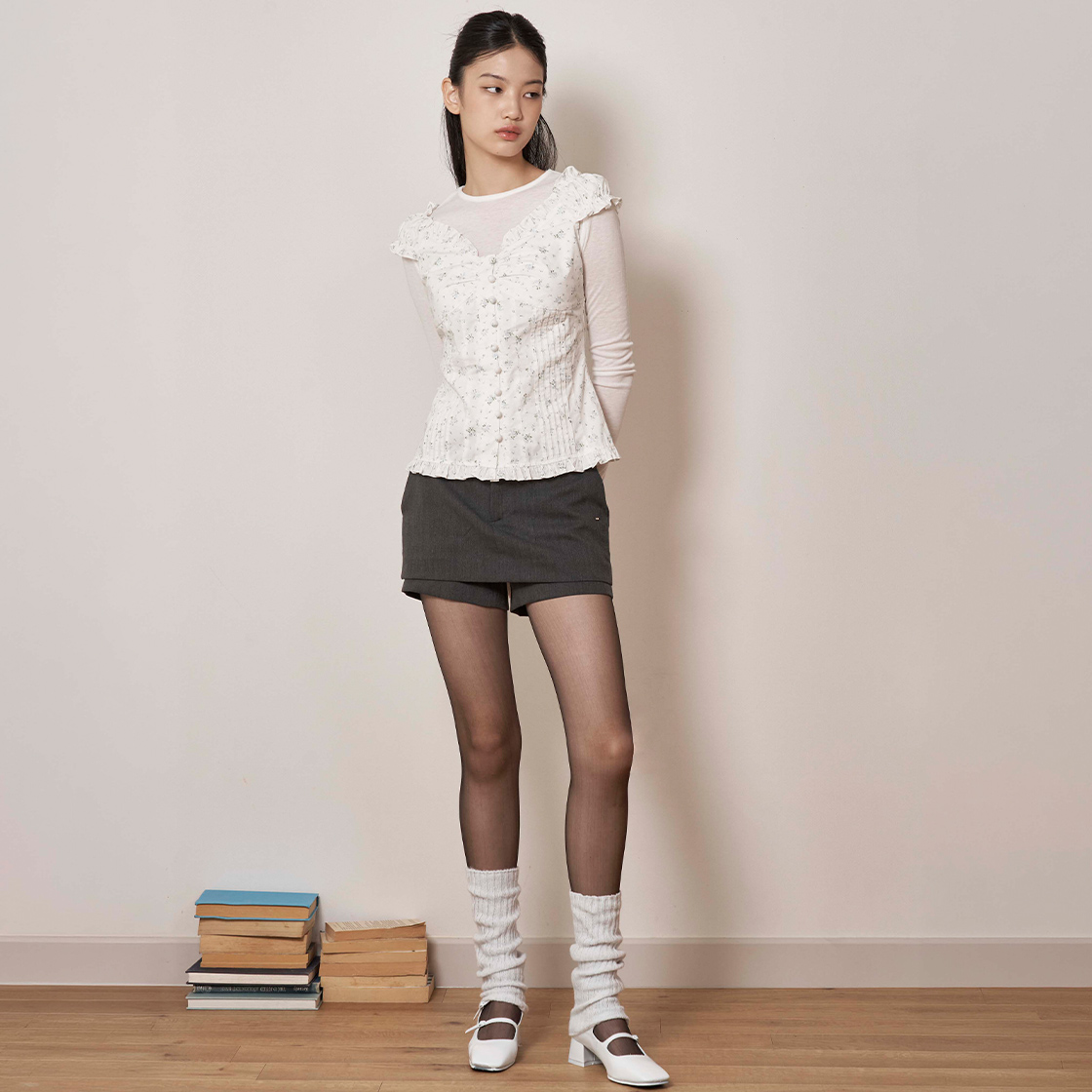 라츠유 에이프릴 블로썸 레이스 탑 아이보리(LOTS YOU April Blossom Lace Top Ivory) - 3