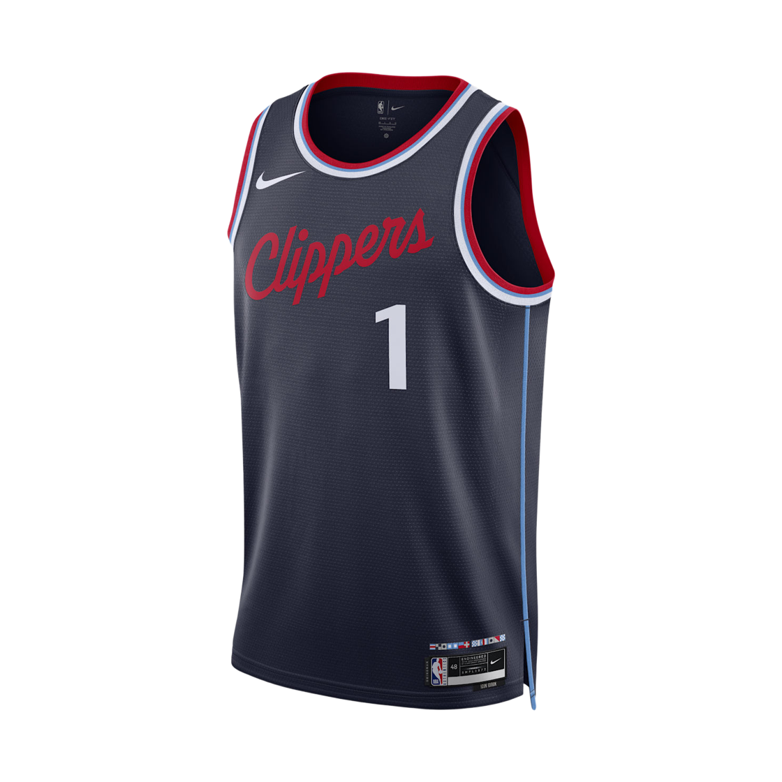 나이키 제임스 하든 LA 클리퍼스 스윙맨 아이콘 에디션 드라이핏 NBA 저지 컬리지 네이비 (FQ4702-422) (마킹 버전)(Nike James Harden LA Clippers Swingman Icon Edition Dri-Fit NBA Jersey College Navy (FQ4702-422) (Marking Ver.))