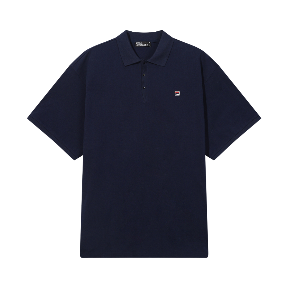 [6% 적립] FILA HERITAGE COLLECTION 오버핏 피케 반팔티 네이비([6% 적립] FILA HERITAGE COLLECTION INDIRIZZO Pique Polo Navy)