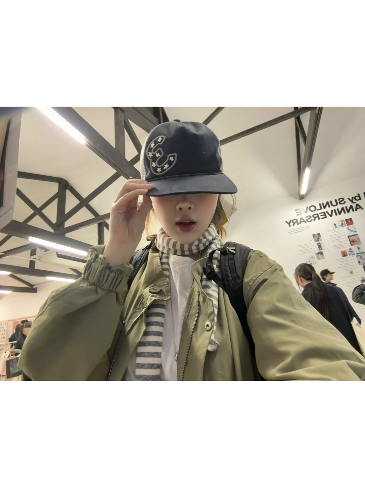 [더블적립] sunlovetour Grand Prix Cap Navy 착용 스타일 - 3