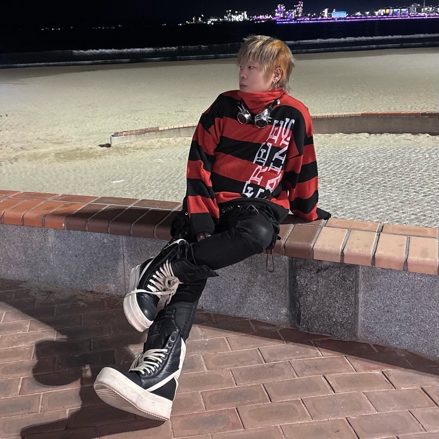 Rick Owens Mega Bumper Geobasket Black Milk 착용 스타일