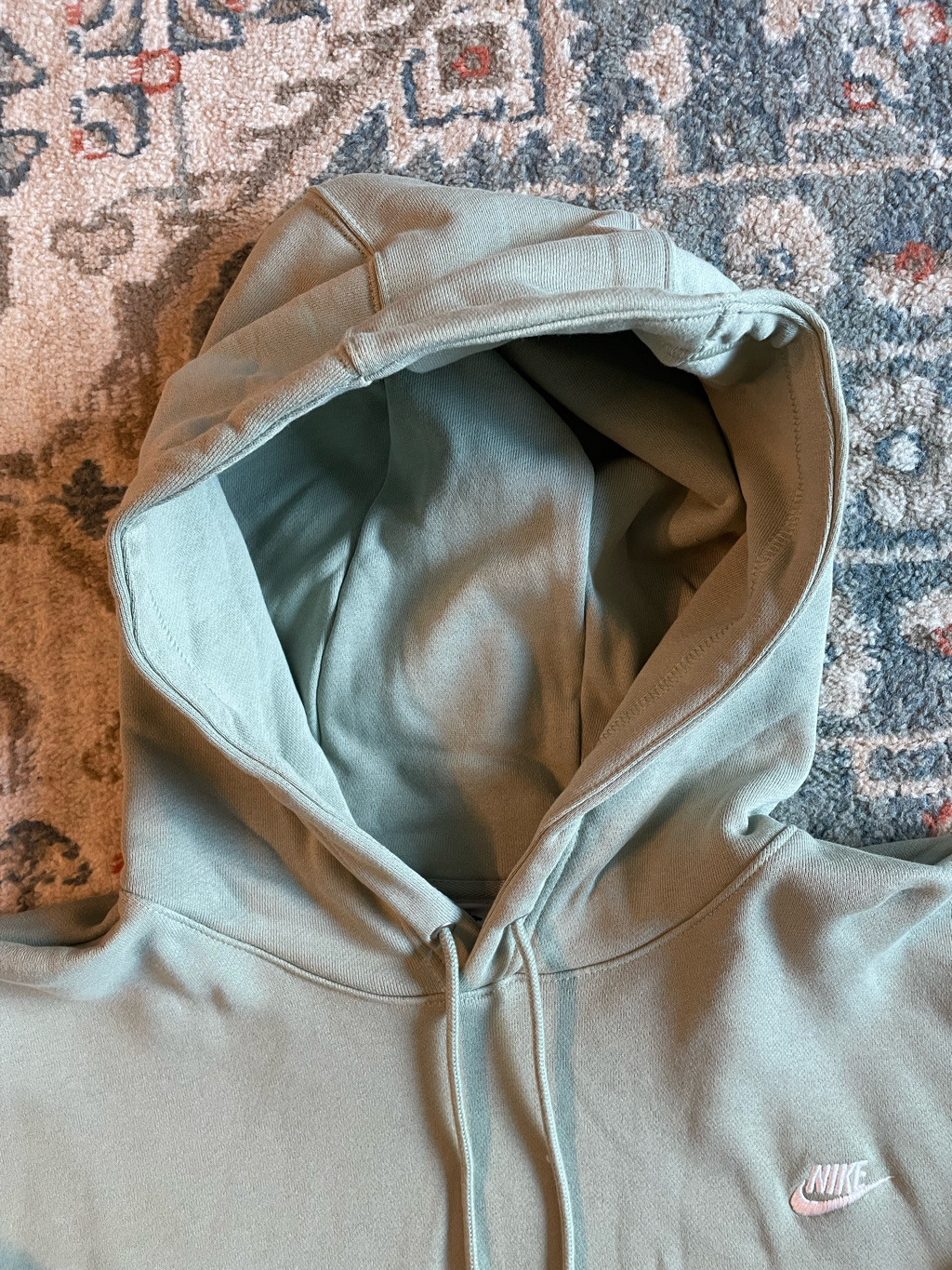 Nike Club Fleece Oversized French Terry Pullover Hoodie Jade Horizon White - Asia 착용 스타일 - 2
