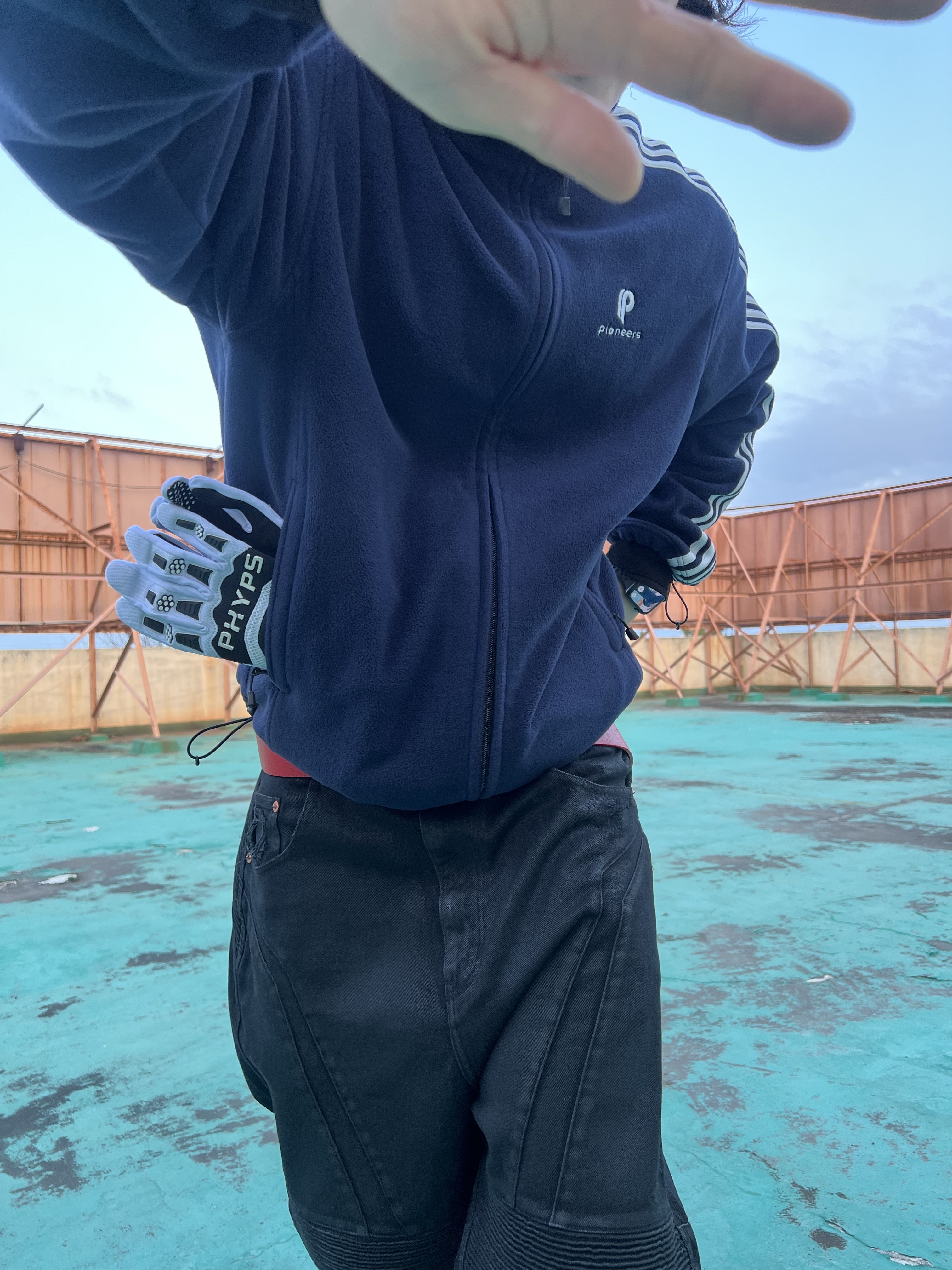 Honda Motorcyle Gloves White 착용 스타일 - 6