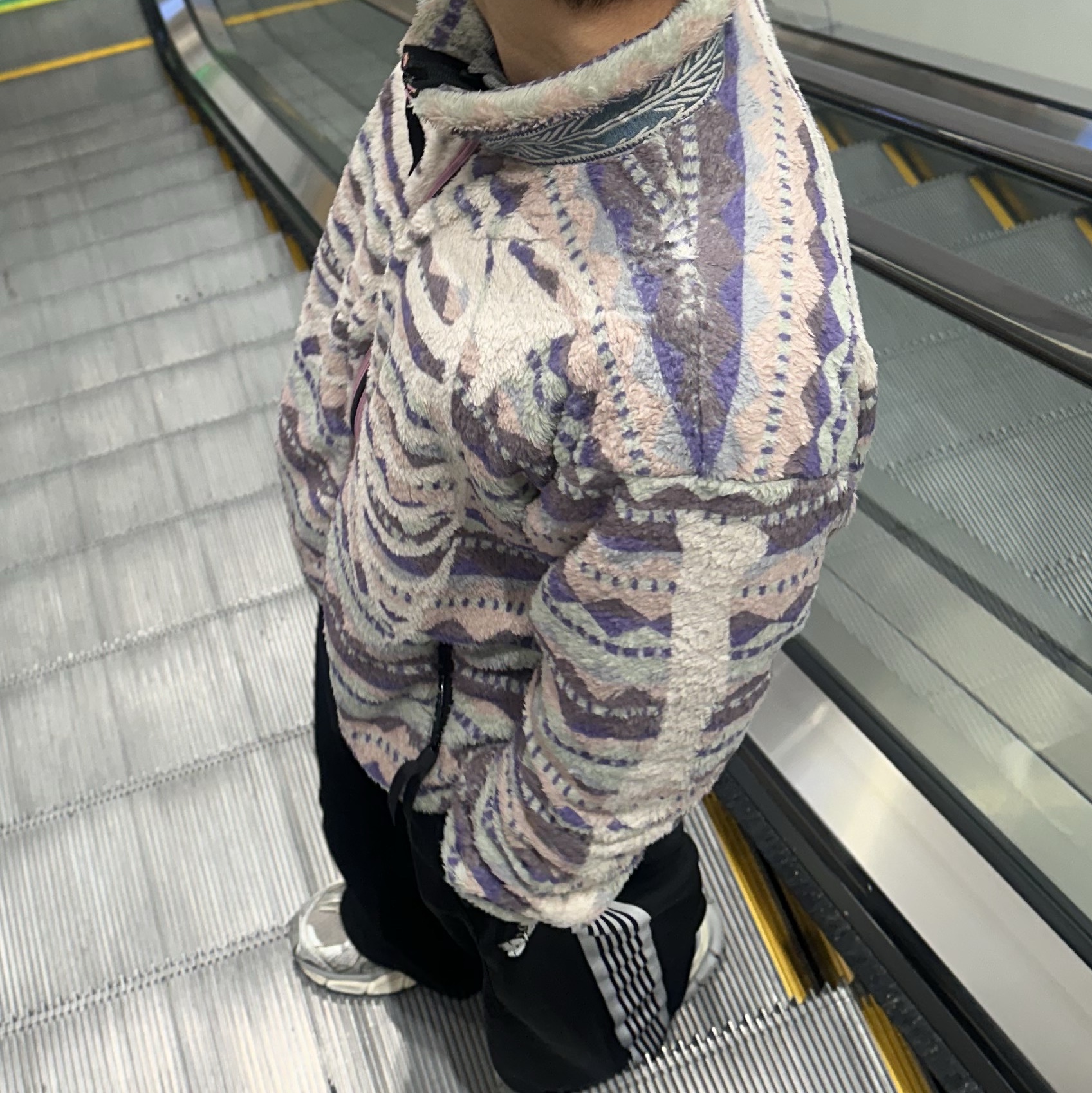 Kapital Ashland Stripe & Bone Fleece Zip Blouson Purple, Needles H.D. Track Pants Poly Smooth Black White 착용 스타일