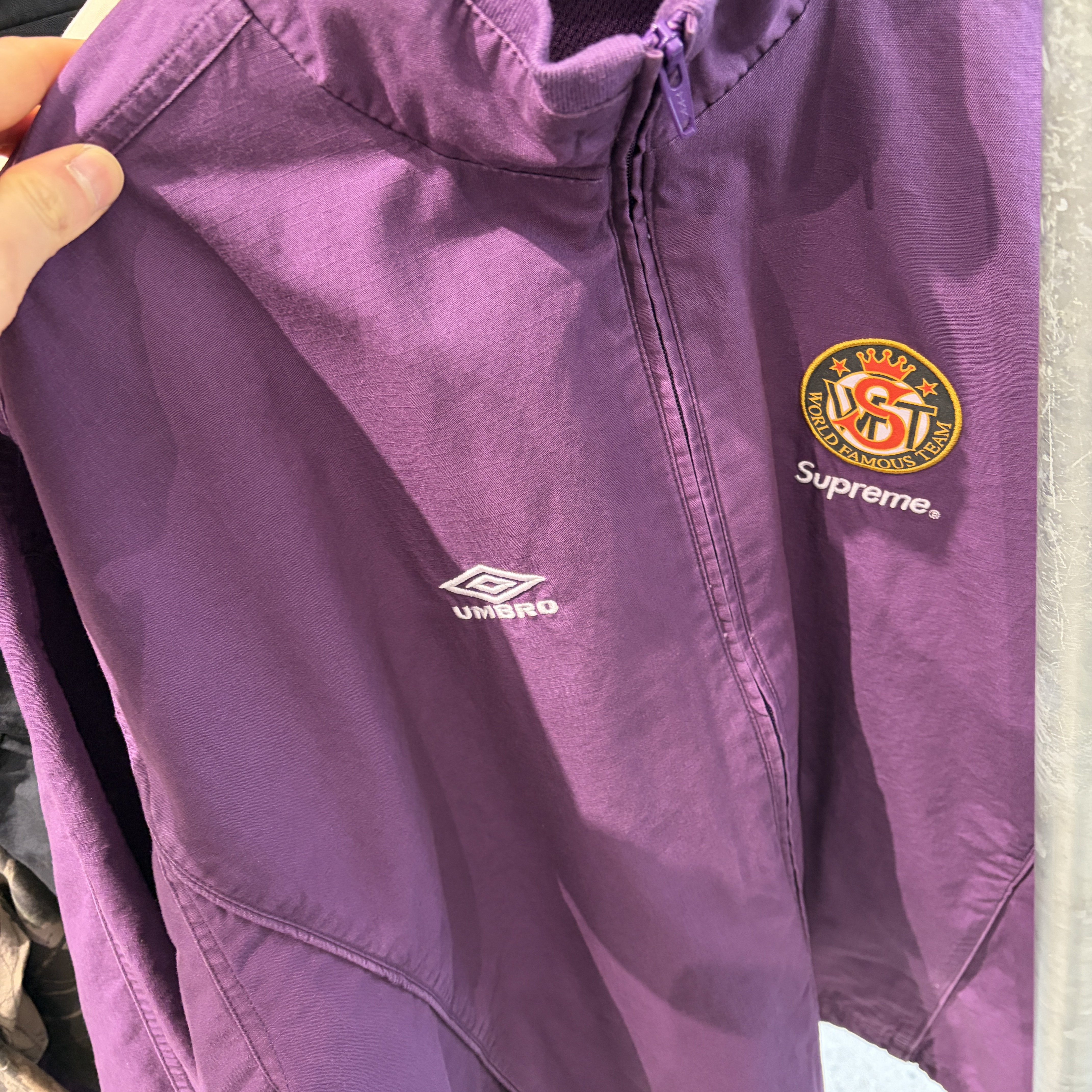 Supreme x Umbro Cotton Ripstop Track Jacket Plum - 26SS 착용 스타일