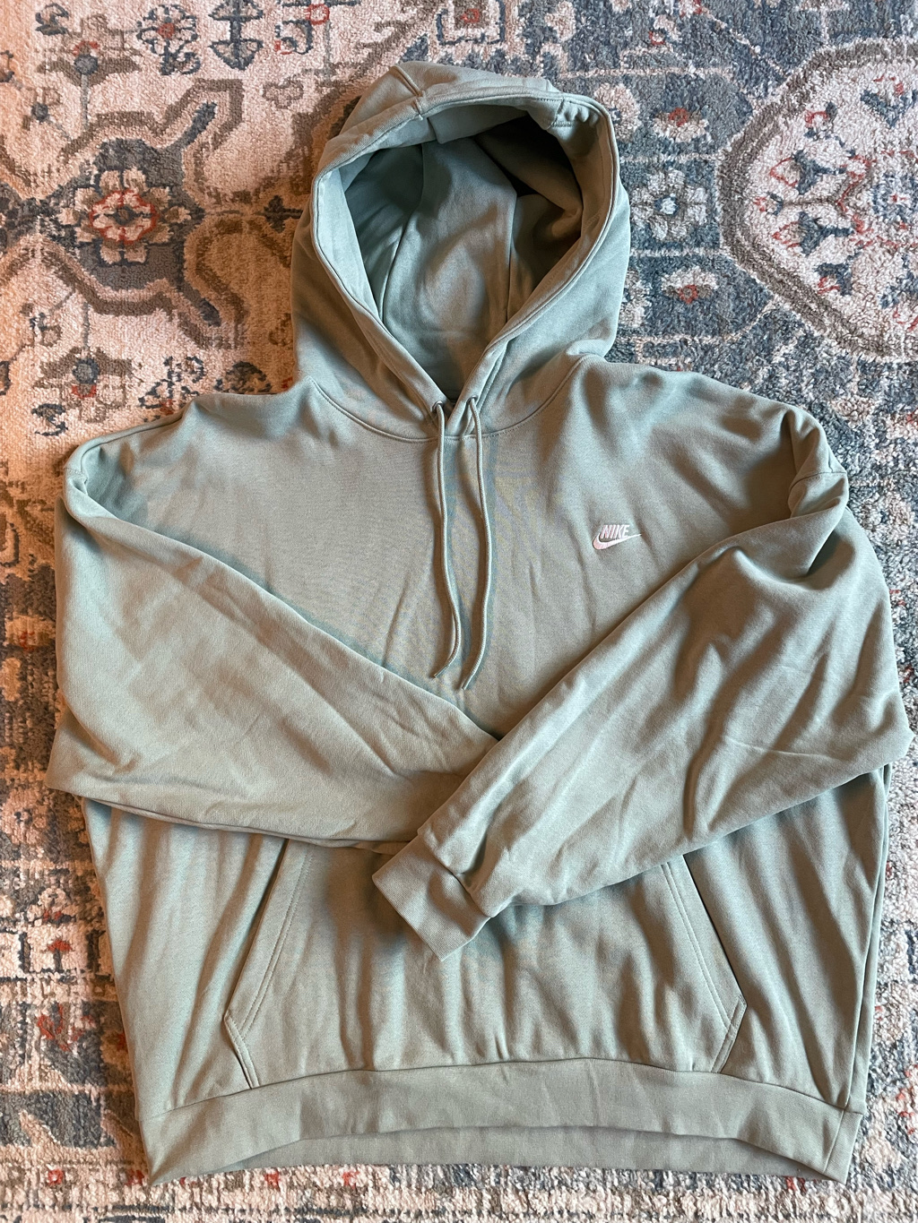 Nike Club Fleece Oversized French Terry Pullover Hoodie Jade Horizon White - Asia 착용 스타일 - 1