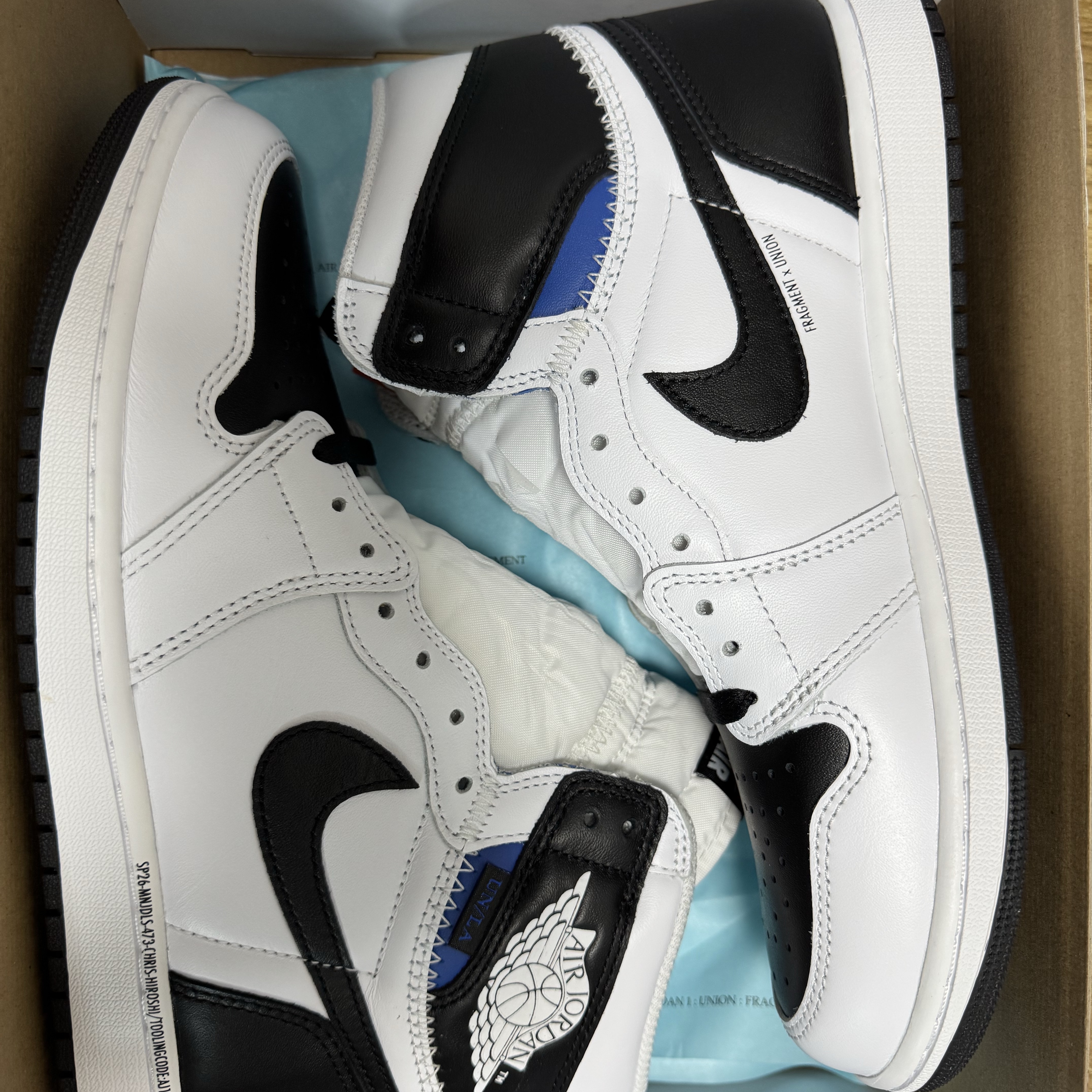 Jordan 1 x Fragment x Union LA High OG SP White Black 착용 스타일