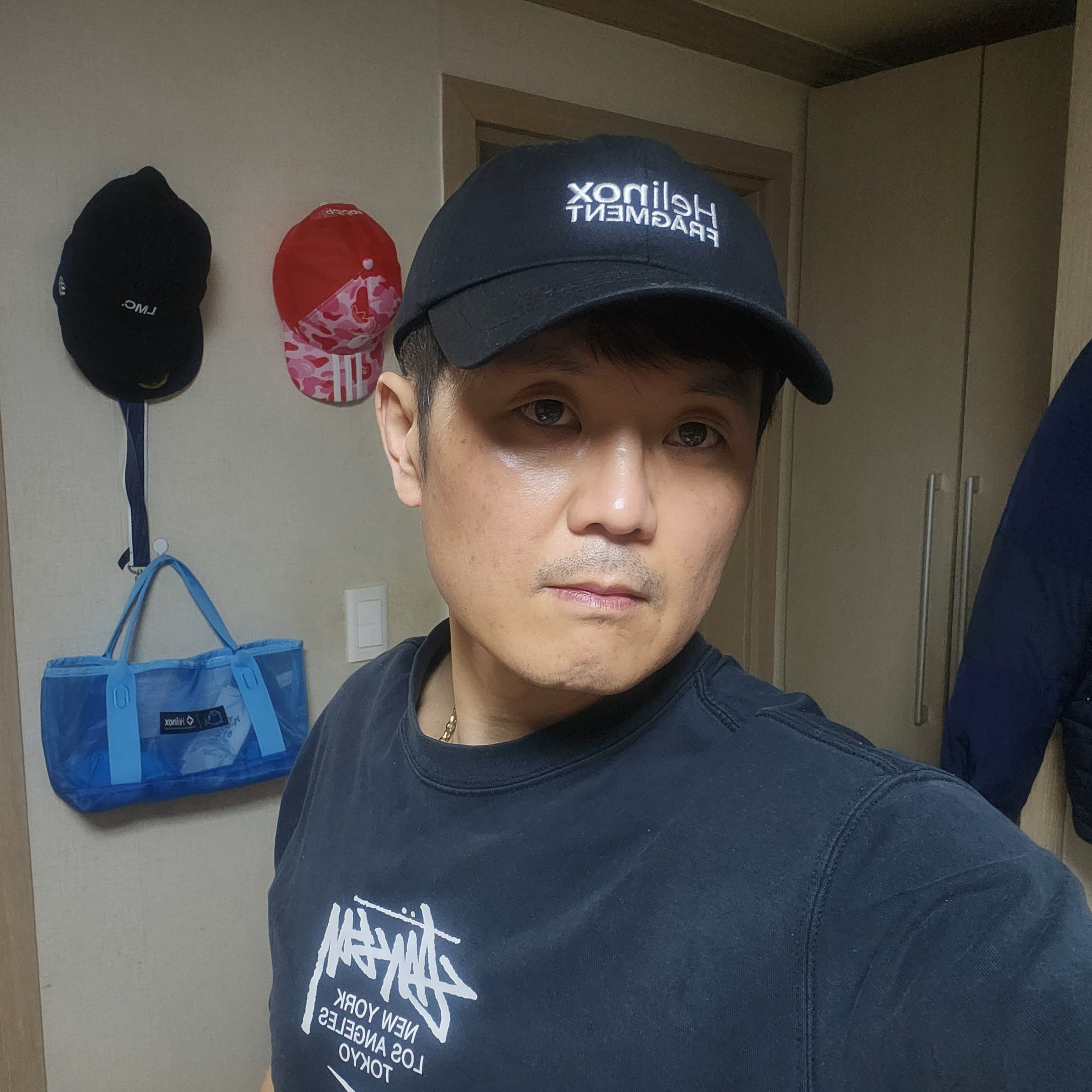 Helinox x Fragment Design Cap Black 착용 스타일 - 6