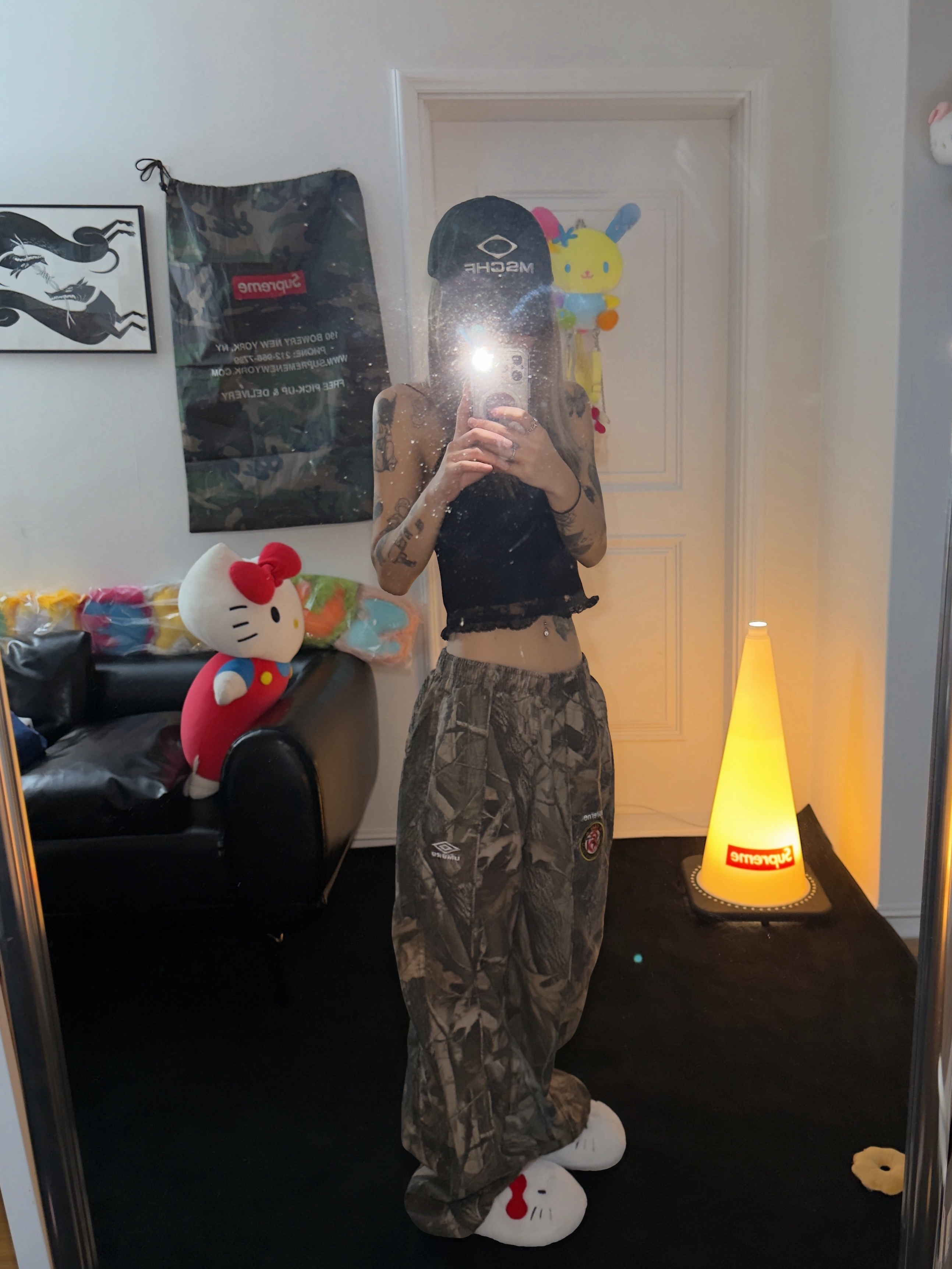 Supreme x Umbro Cotton Ripstop Track Pant Realtree Hardwoods Camo - 26SS 착용 스타일 - 1