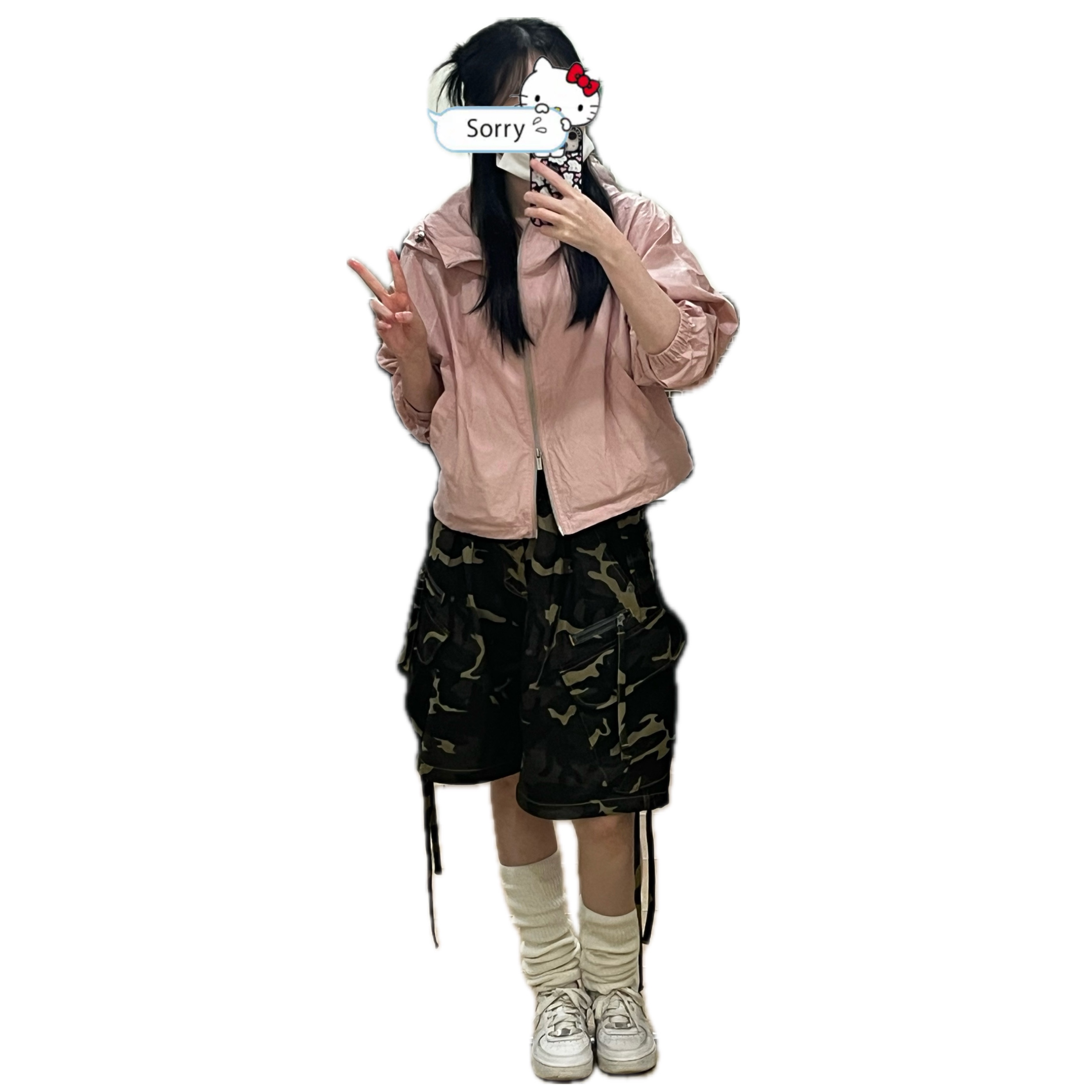 (W) Matin Kim Matin Crop Hoody Coating Jumper Pink, Nike Air Force 1 '07 Low White 착용 스타일