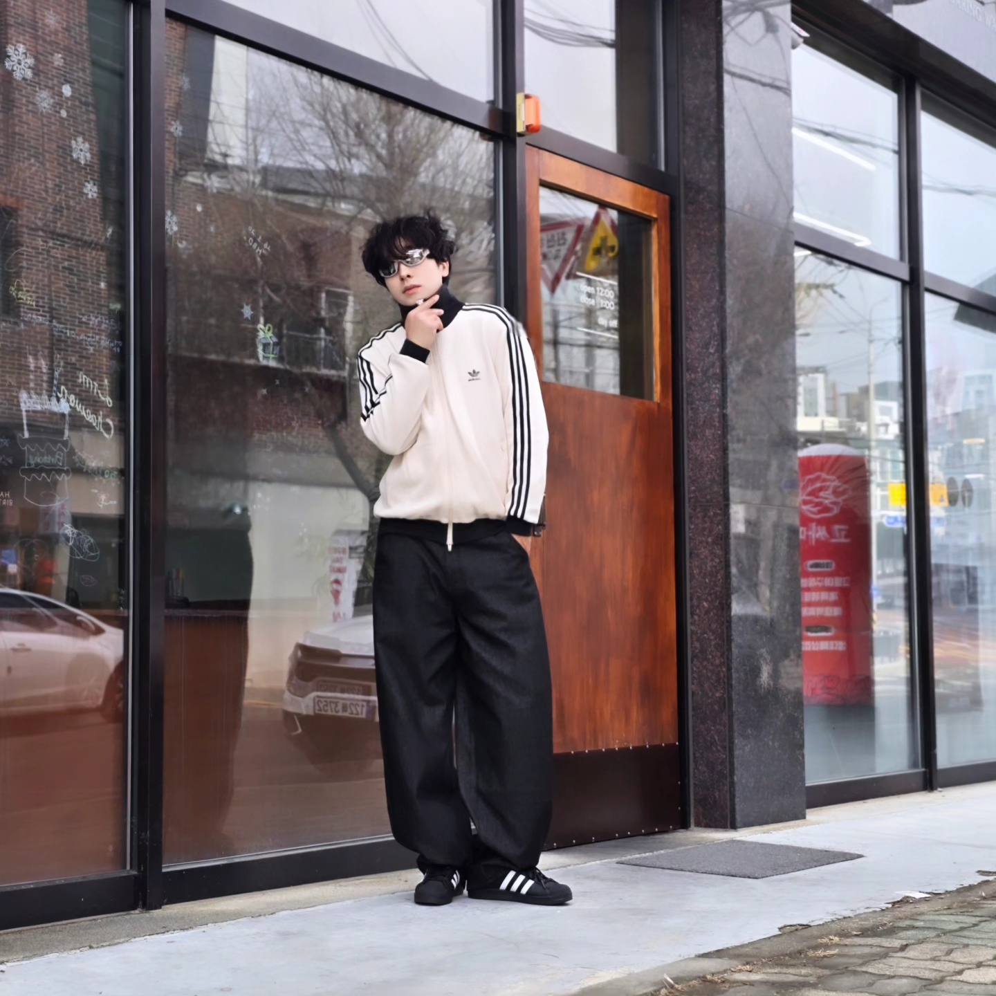Adidas Waffle Beckenbauer Track Top Wonder White - KR Sizing, Adidas Waffle Beckenbauer Track Top Wonder White - KR Sizing 착용 스타일 - 3