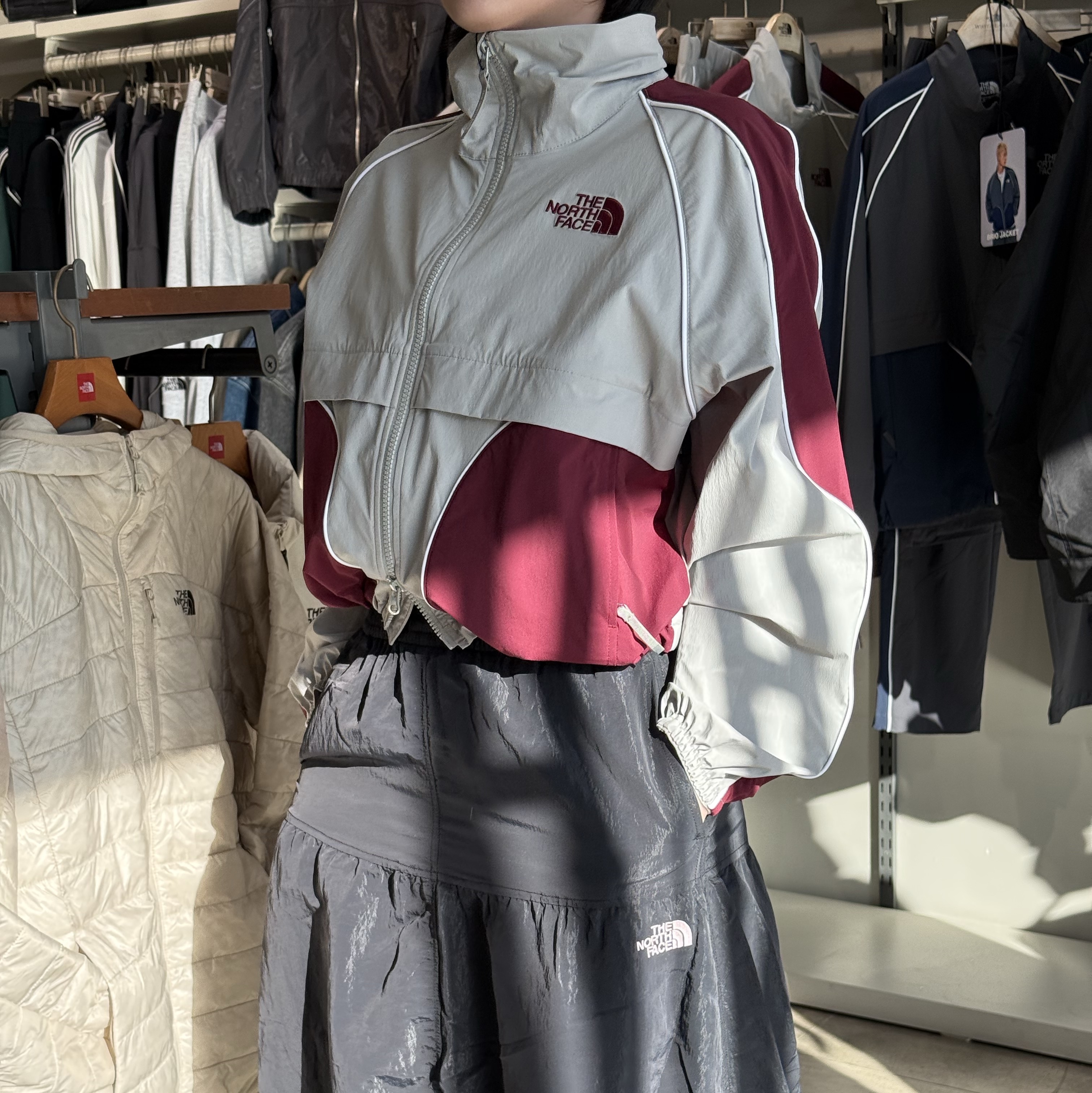 The North Face White Label Brio Jacket Gray 착용 스타일