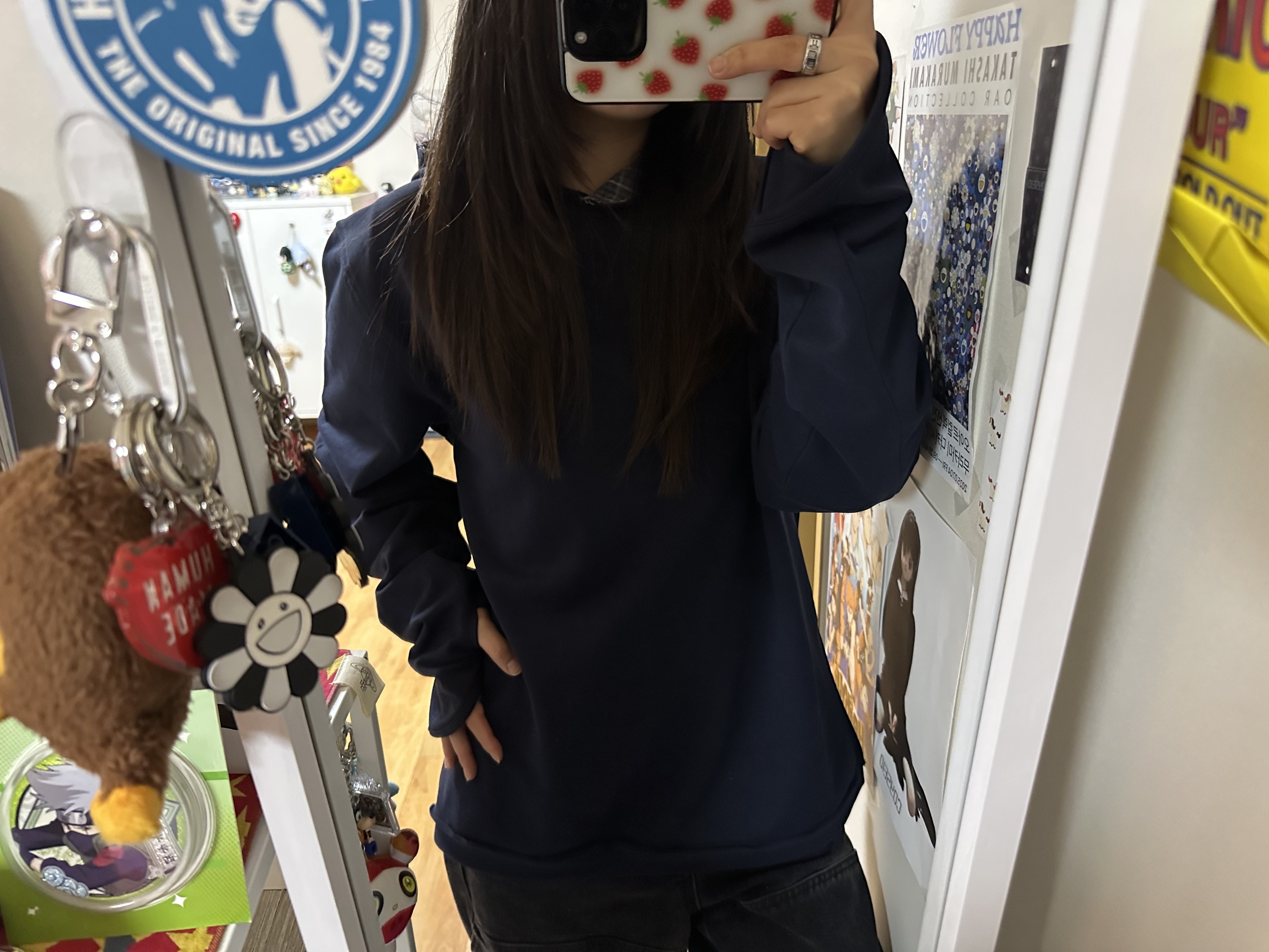 COYSEIO Coy Backpack Navy, BAPE Sta Mesh Cap Navy Blue 착용 스타일 - 5