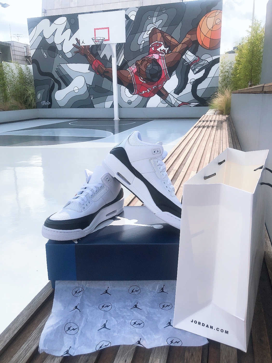 Jordan 3 x Fragment Retro SP White Black 착용 스타일