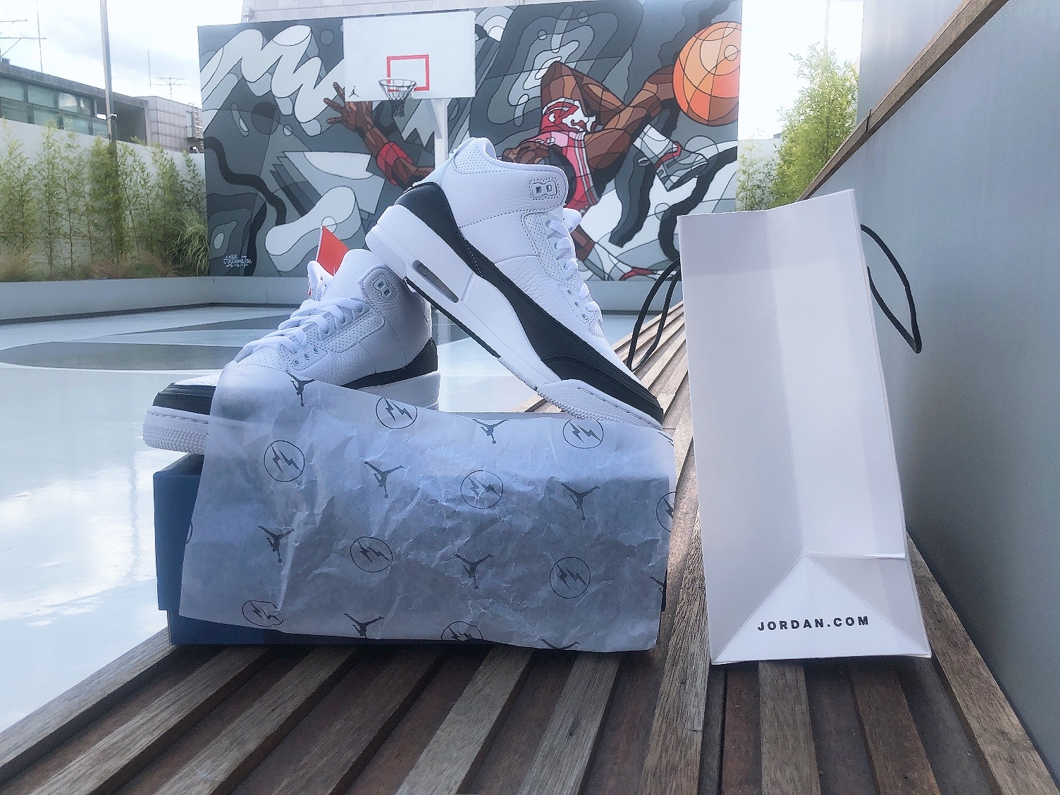 Jordan 3 x Fragment Retro SP White Black 착용 스타일