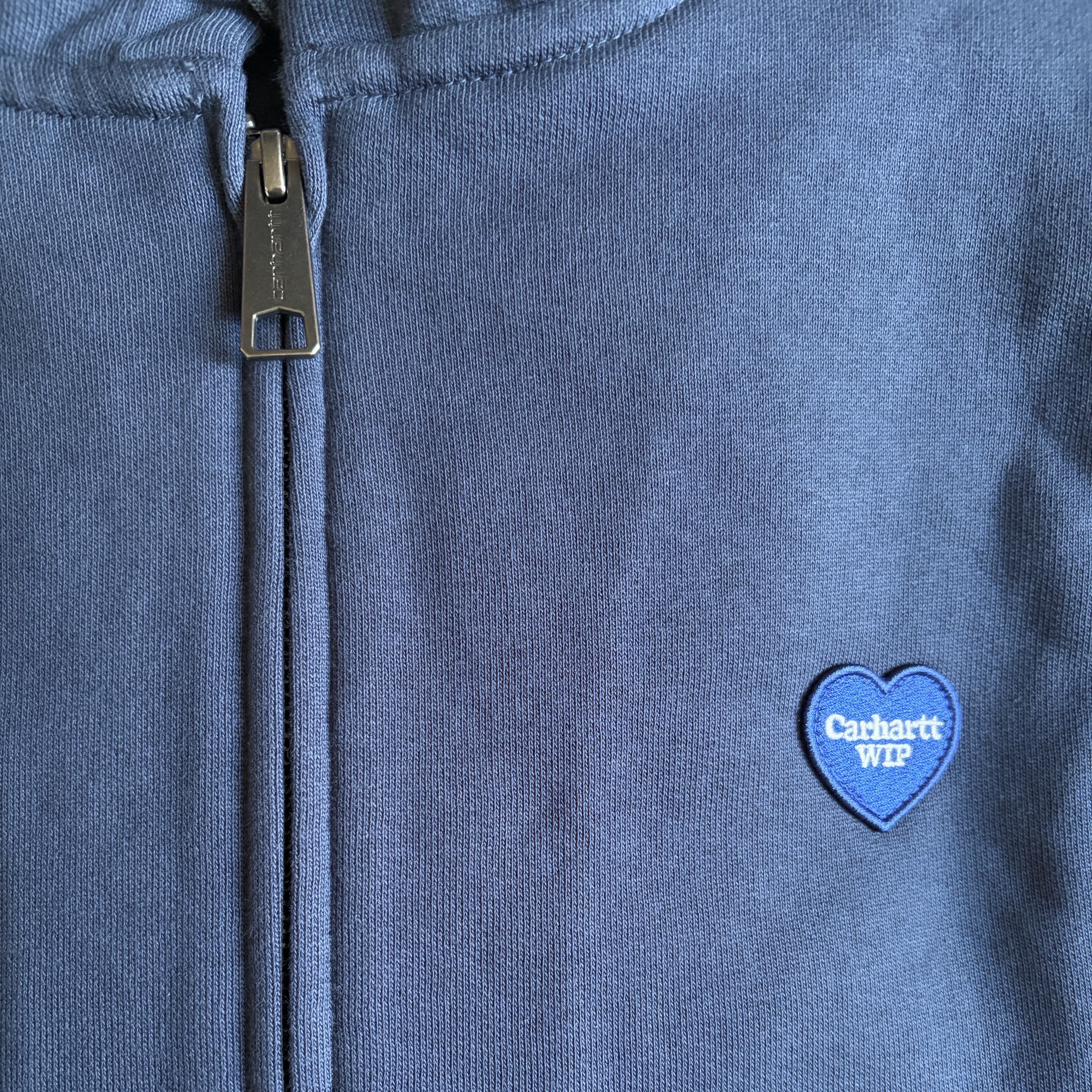 Carhartt WIP Hooded Heart II Hartt Sweat Jacket Blue 착용 스타일