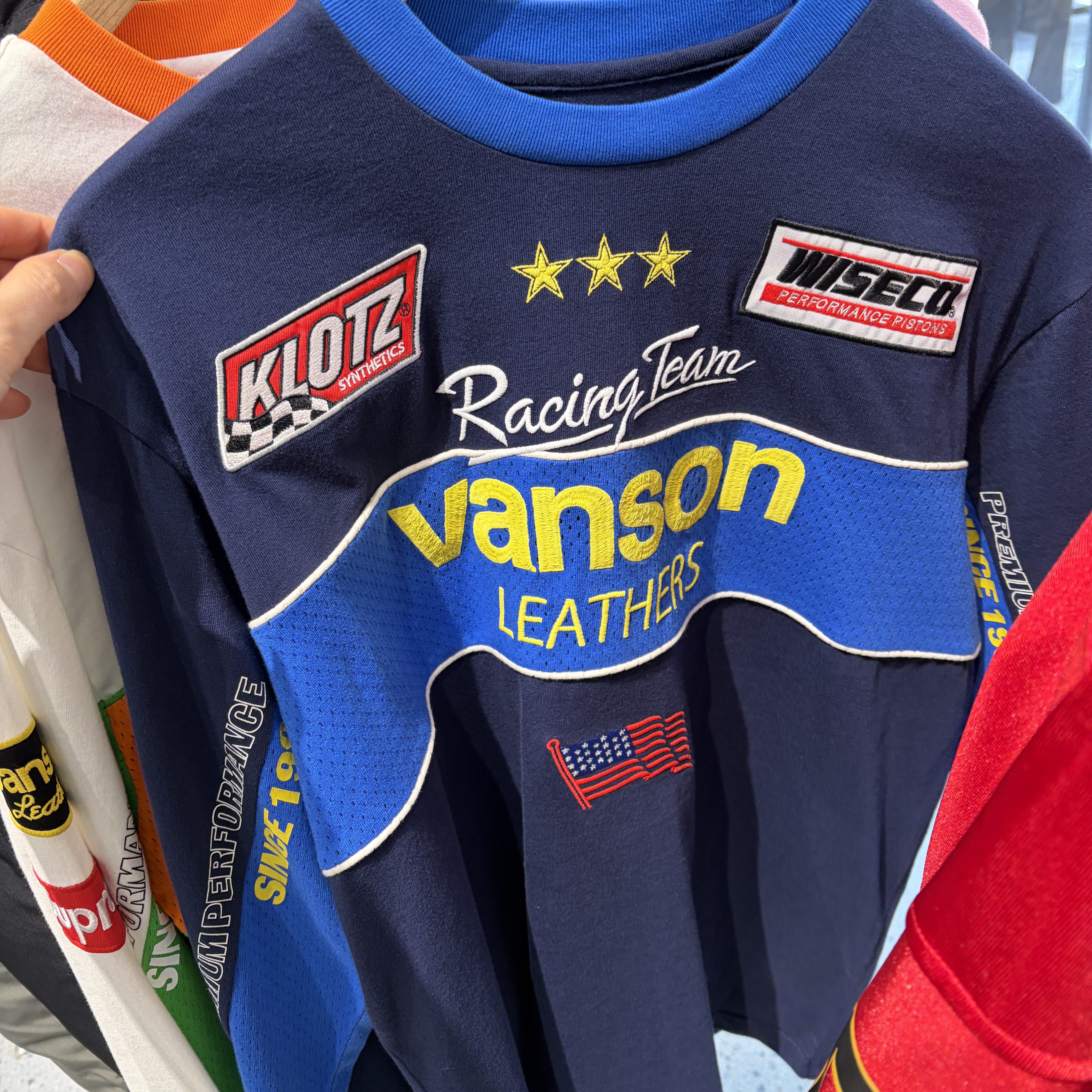 Supreme x Vanson Leathers L/S Top Navy - 26SS 착용 스타일