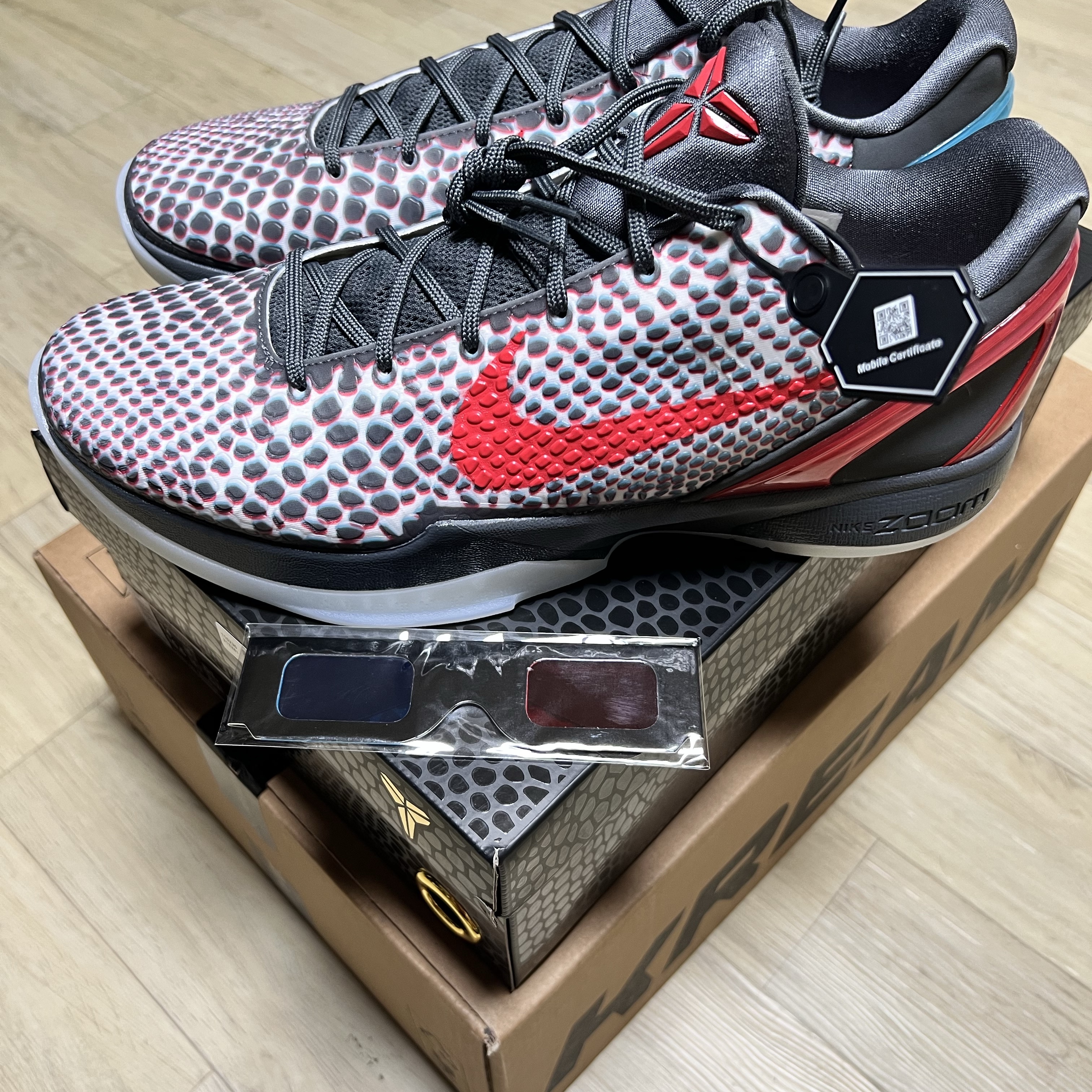 Nike Kobe 6 Protro 3D Dark Grey Chlorine Blue 착용 스타일 - 1