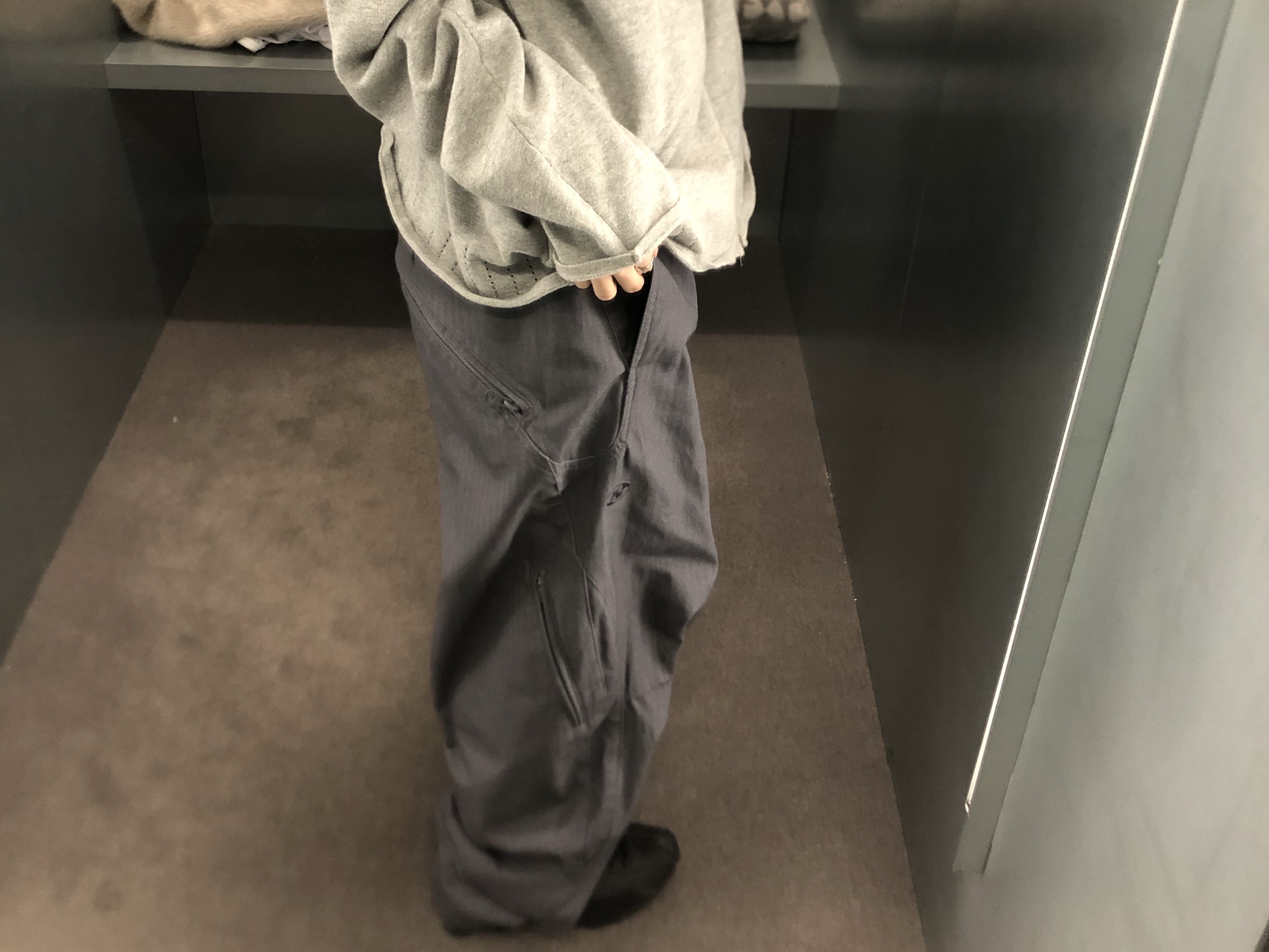 Sansan Gear Back Pocket Pants Blue Charcoal, (W) Nike Shox R4 Black 착용 스타일 - 6