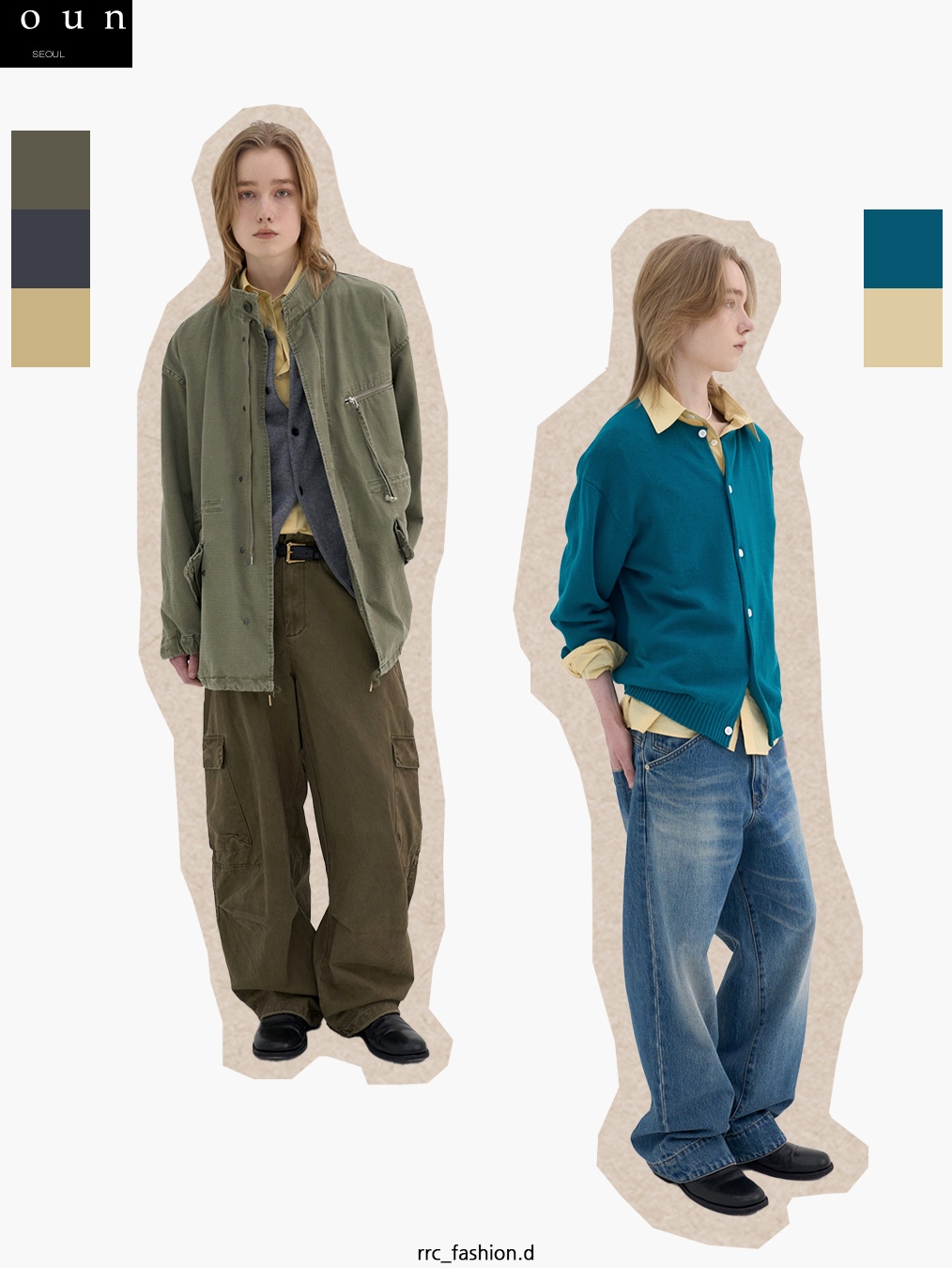 Noun Faded Filed Jacket Olive 착용 스타일 - 3