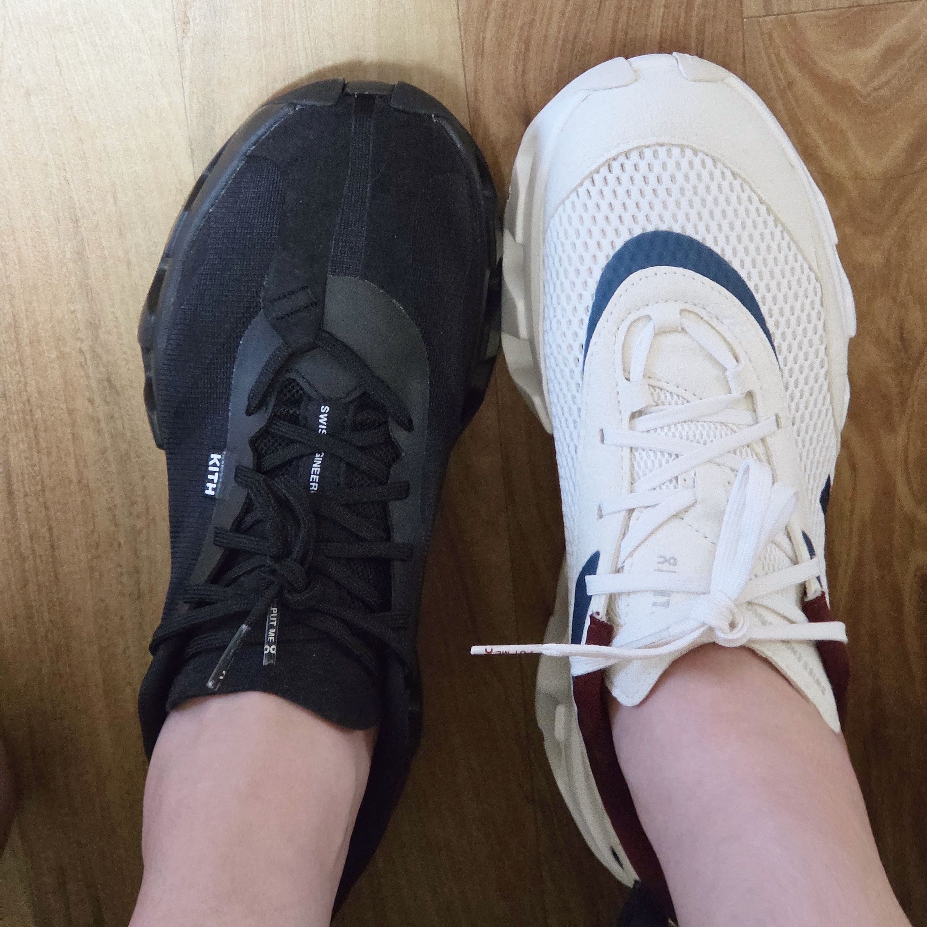 (W) On Running x Kith K-Tech 1 Black, On Running x Kith K-Tech 2 White Real Teal 착용 스타일 - 2