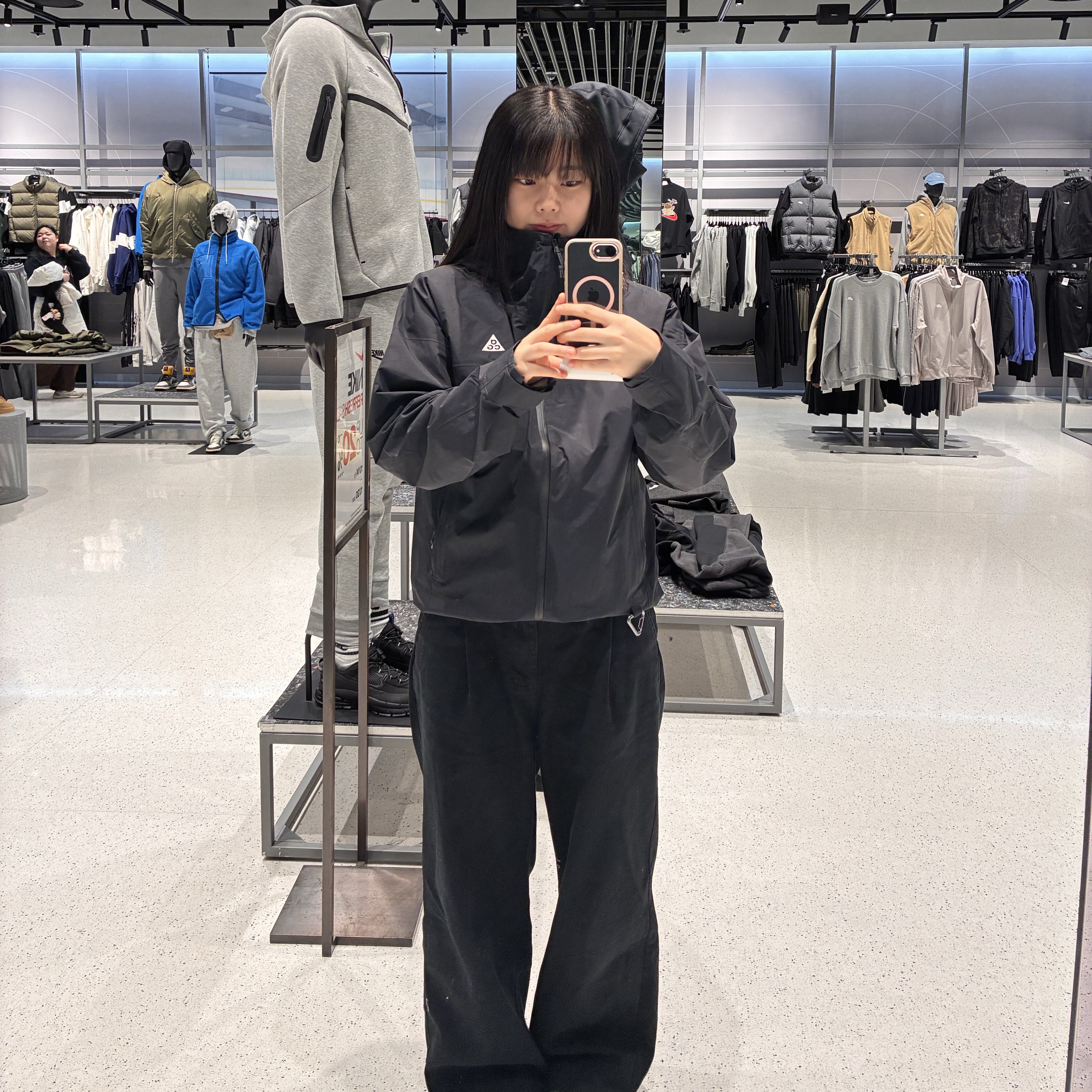 Nike ACG Dri-Fit Club Trail Cap College Grey, Nike ACG Morpho Storm-Fit ADV Rain Jacket Black - Asia 착용 스타일 - 2