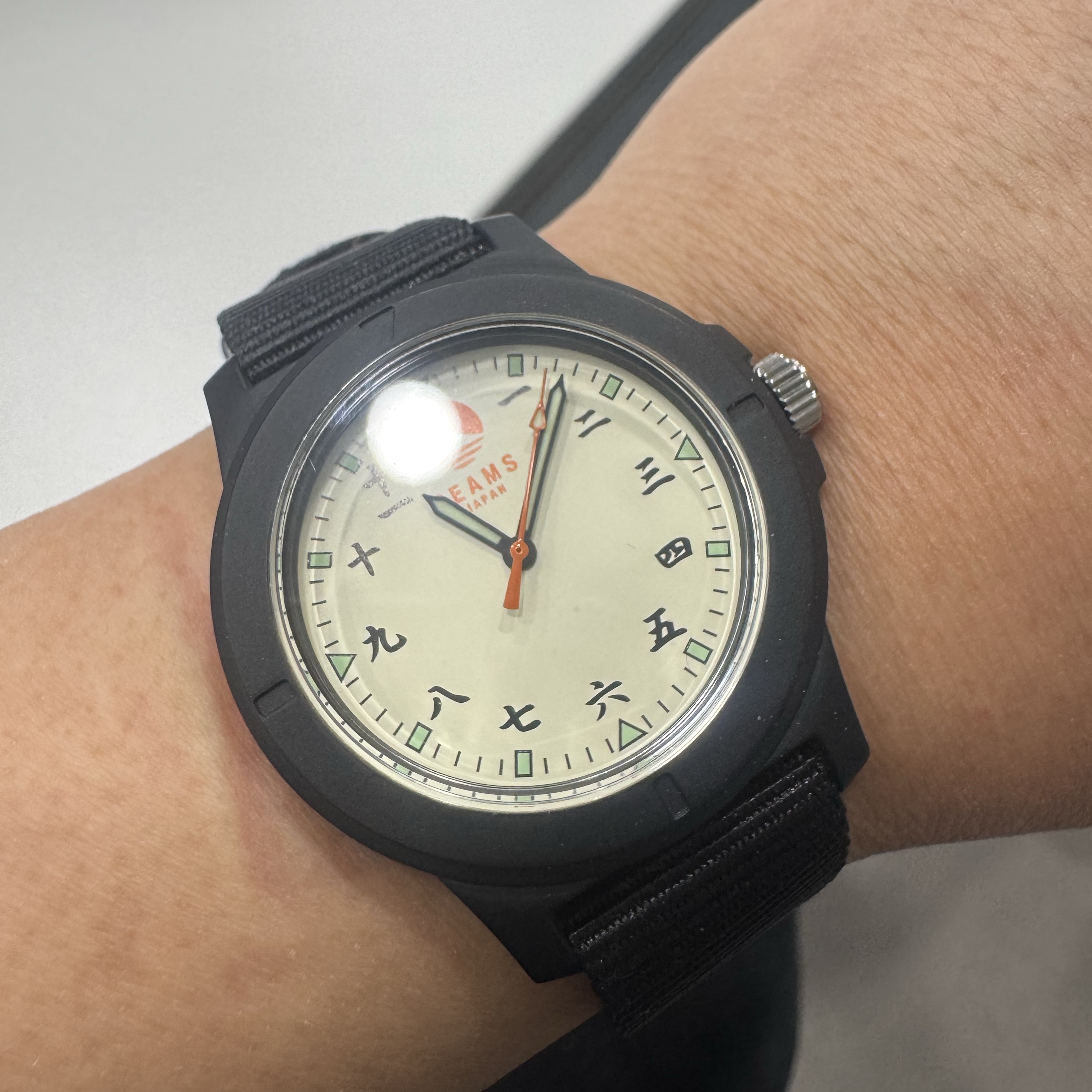 Beams Original Chinese Numerals Watch Black 착용 스타일