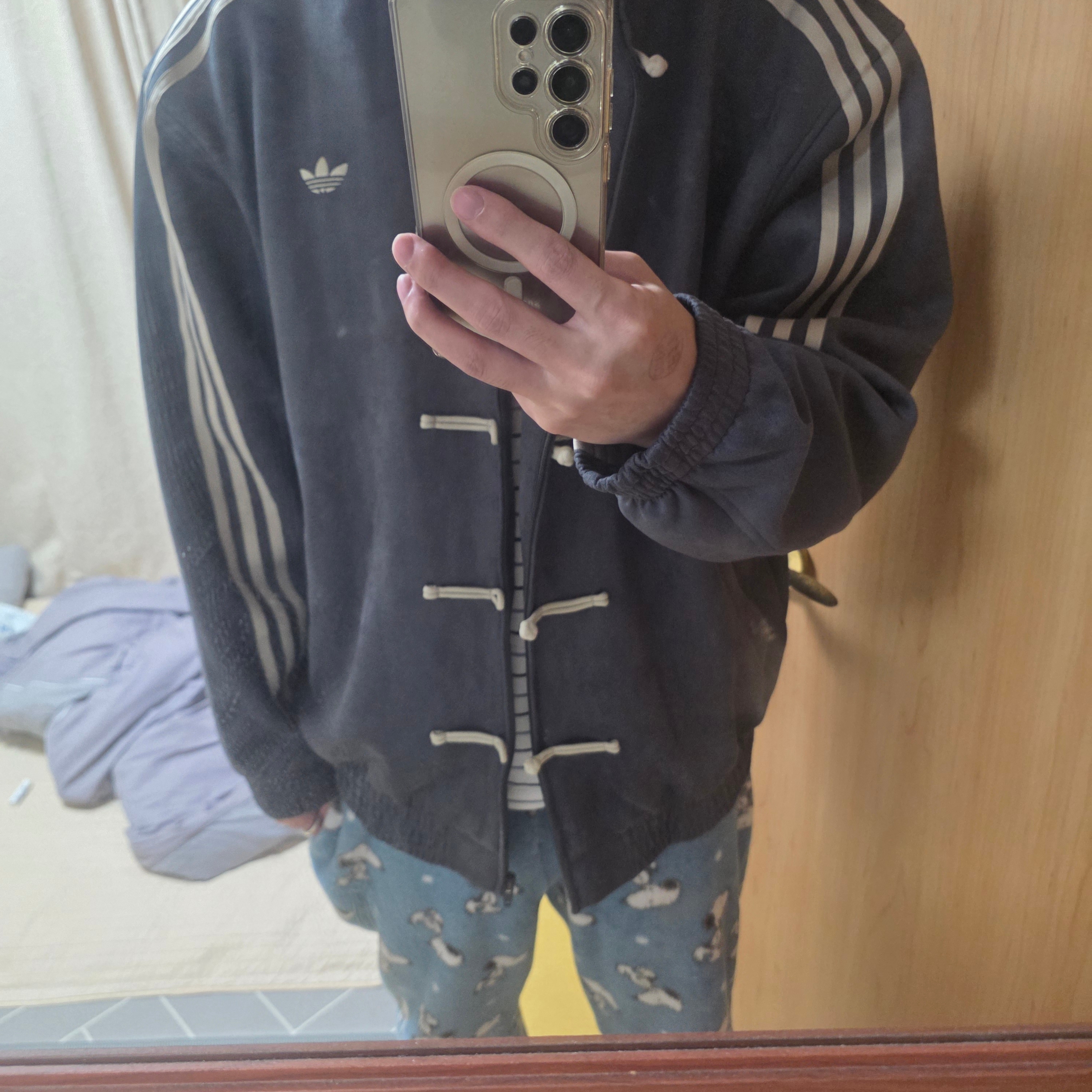 Adidas New Chinese Style Track Top Grey Six - KR Sizing 착용 스타일 - 1