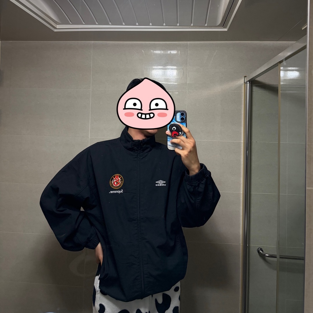 Supreme x Umbro Cotton Ripstop Track Jacket Black - 26SS 착용 스타일
