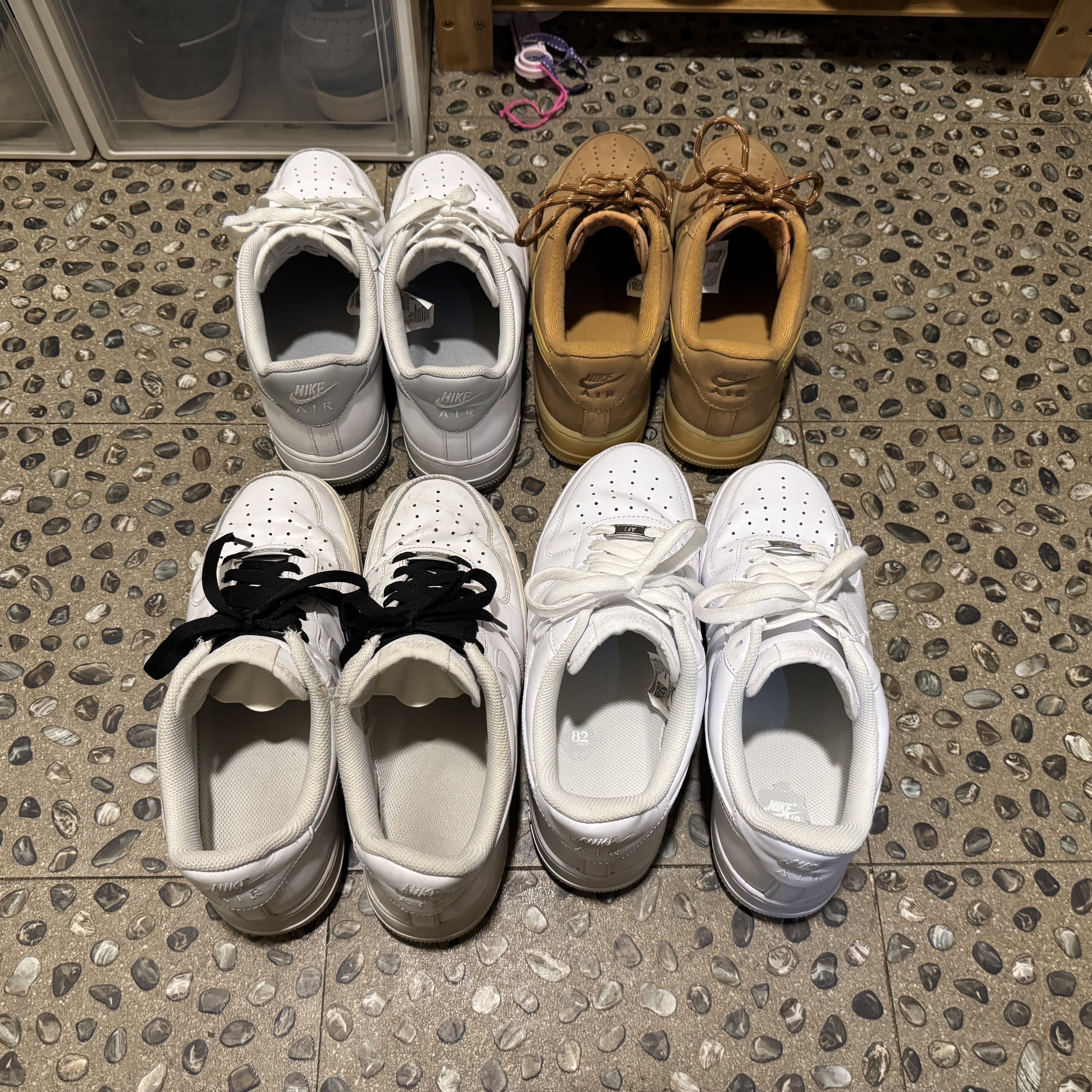 Nike Air Force 1 '07 White Light Smoke Grey, Nike Air Force 1 '07 WB Flax 착용 스타일 - 1