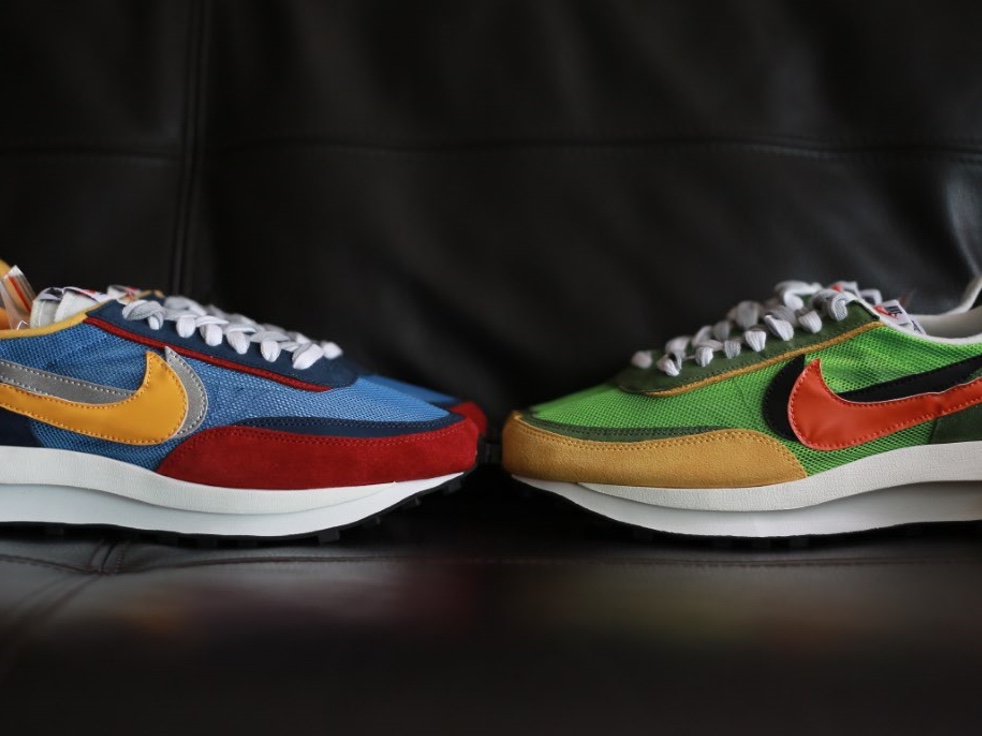 Nike x Sacai LDWaffle Green Multi, Nike x Sacai LDWaffle Blue Multi 착용 스타일