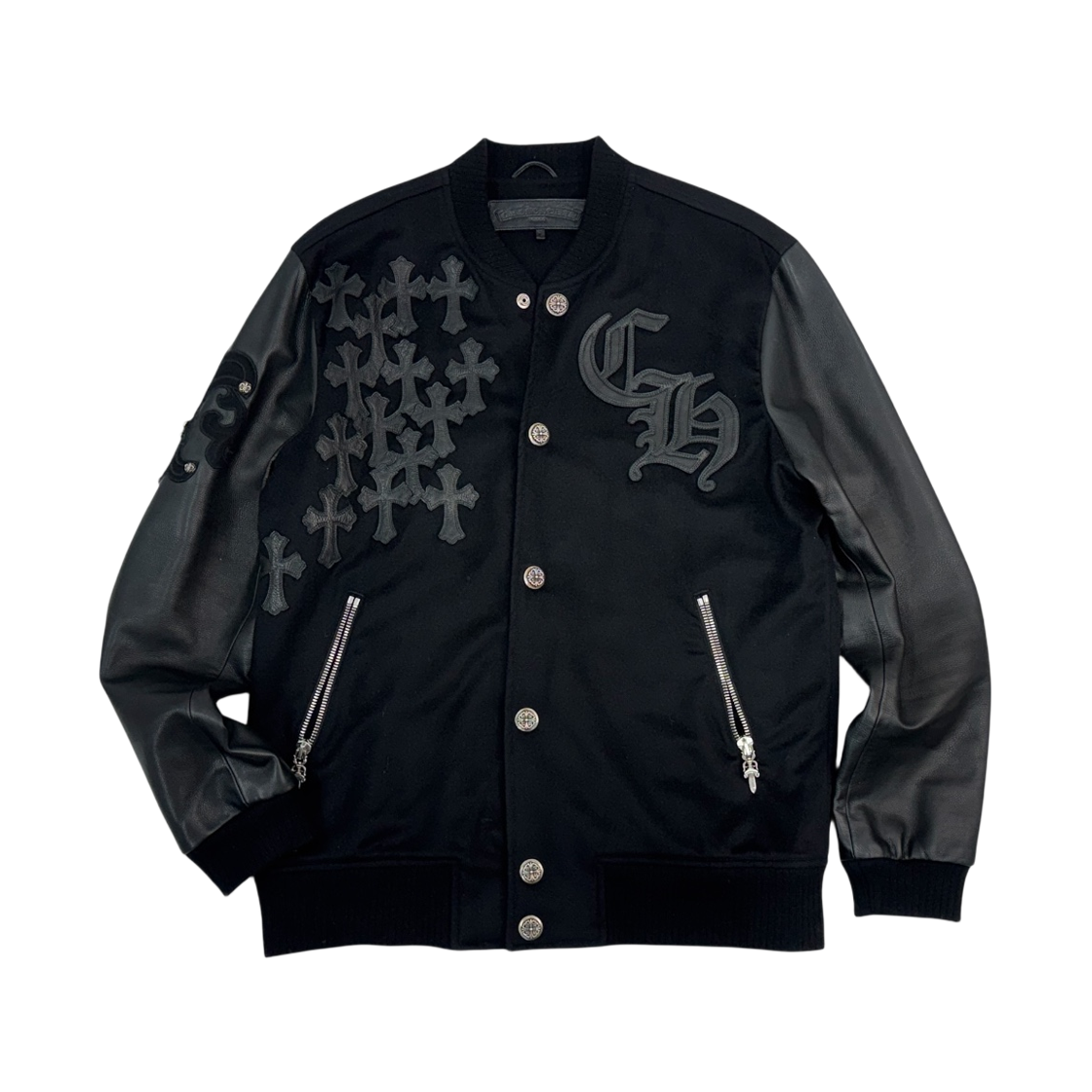 한스룸 크롬하츠 레터맨 크로스 패치 레더 자켓(Hansroom Chrome Hearts Letter Man Cross Pacth Leather Jacket)