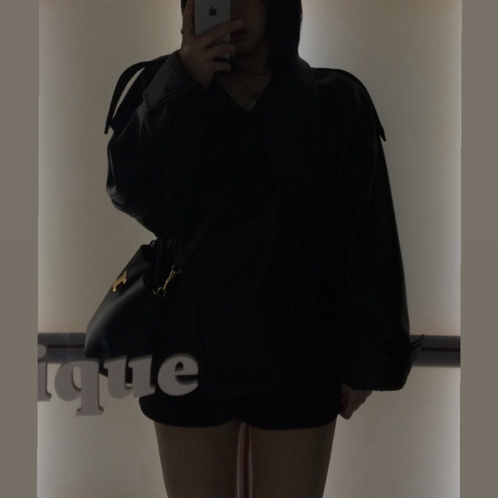 Zara Faux Leather Jacket Black, Celine Medium Louise Bag in Smooth Calfskin Black 착용 스타일