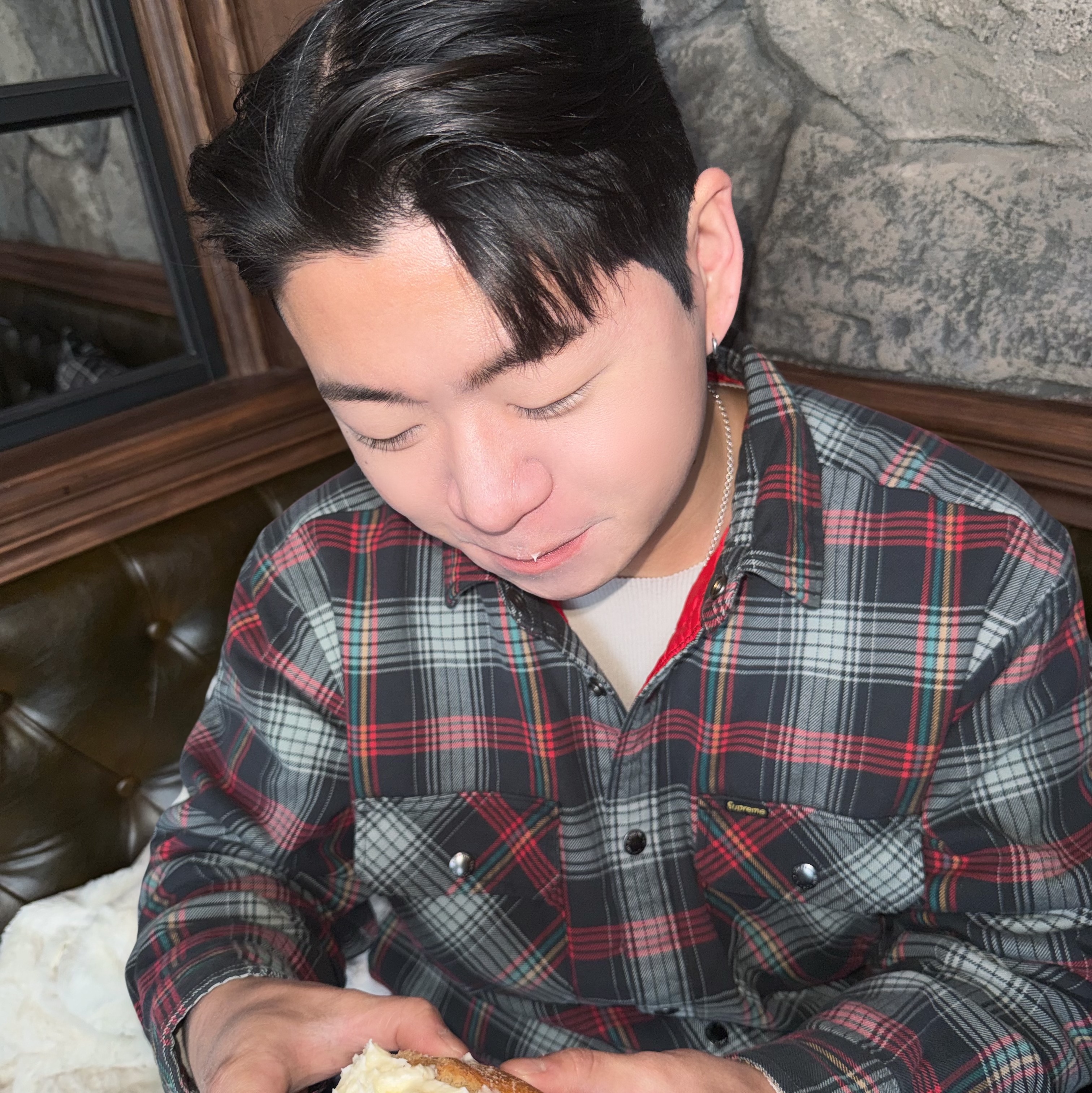 Supreme Quilted Lined Flannel Snap Shirt Black - 26SS 착용 스타일