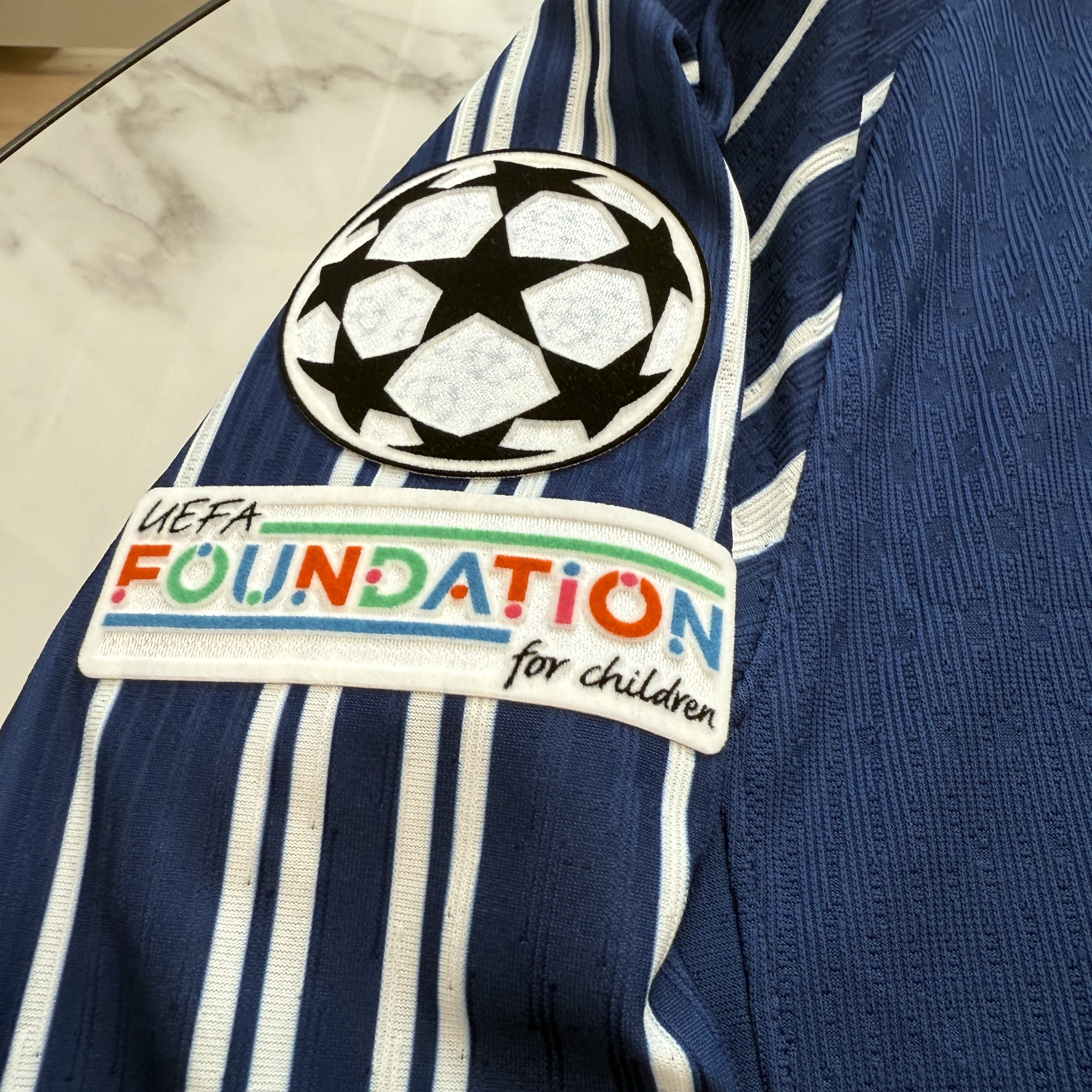Jordan x Paris Saint-Germain 2024/25 Match 4th Dri-Fit ADV Authentic Long-Sleeve Jersey Blue Void Phantom (Non Marking Ver.) 착용 스타일 - 4