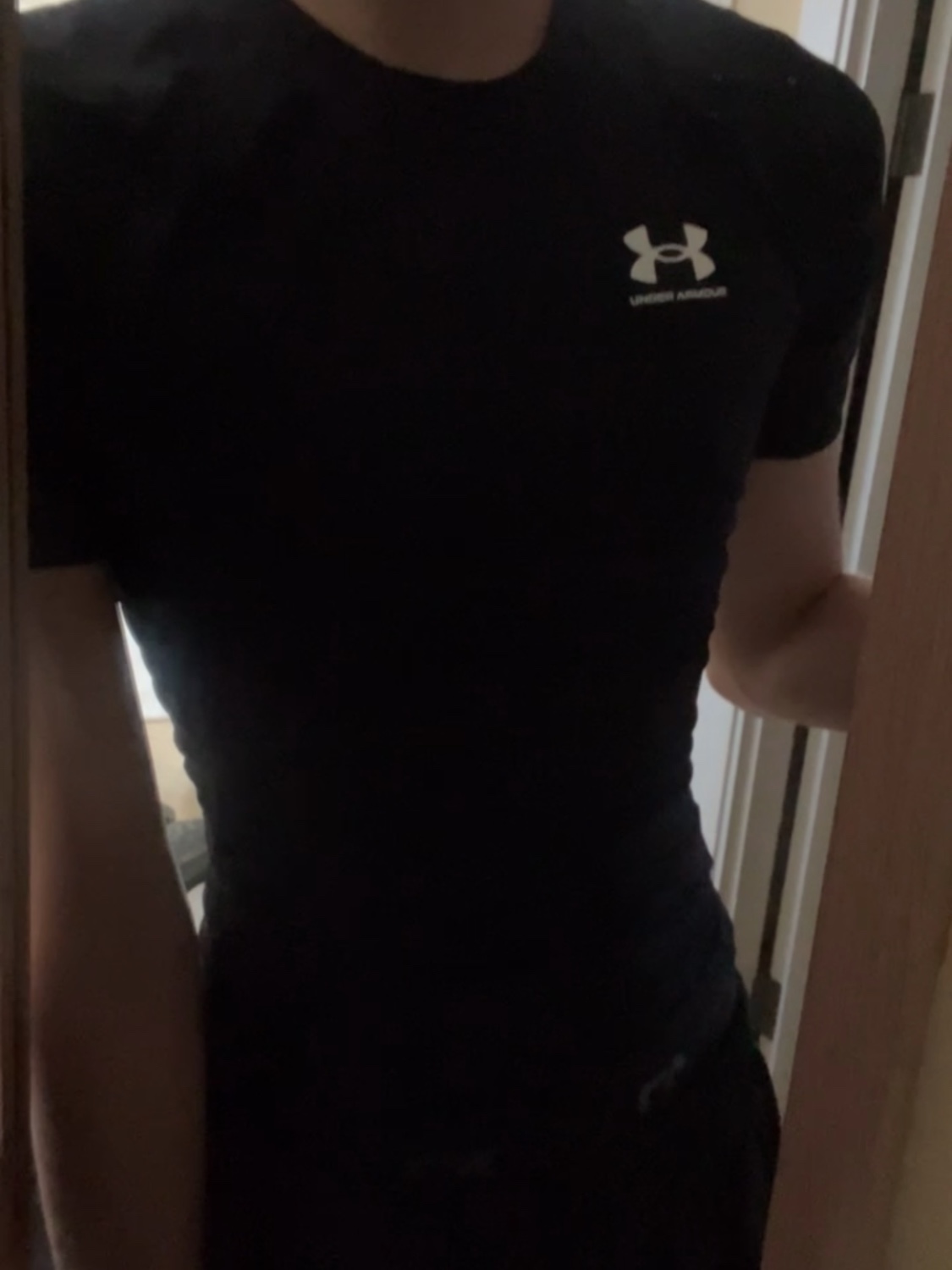 Under Armour HeatGear Short Sleeve Black White 착용 스타일