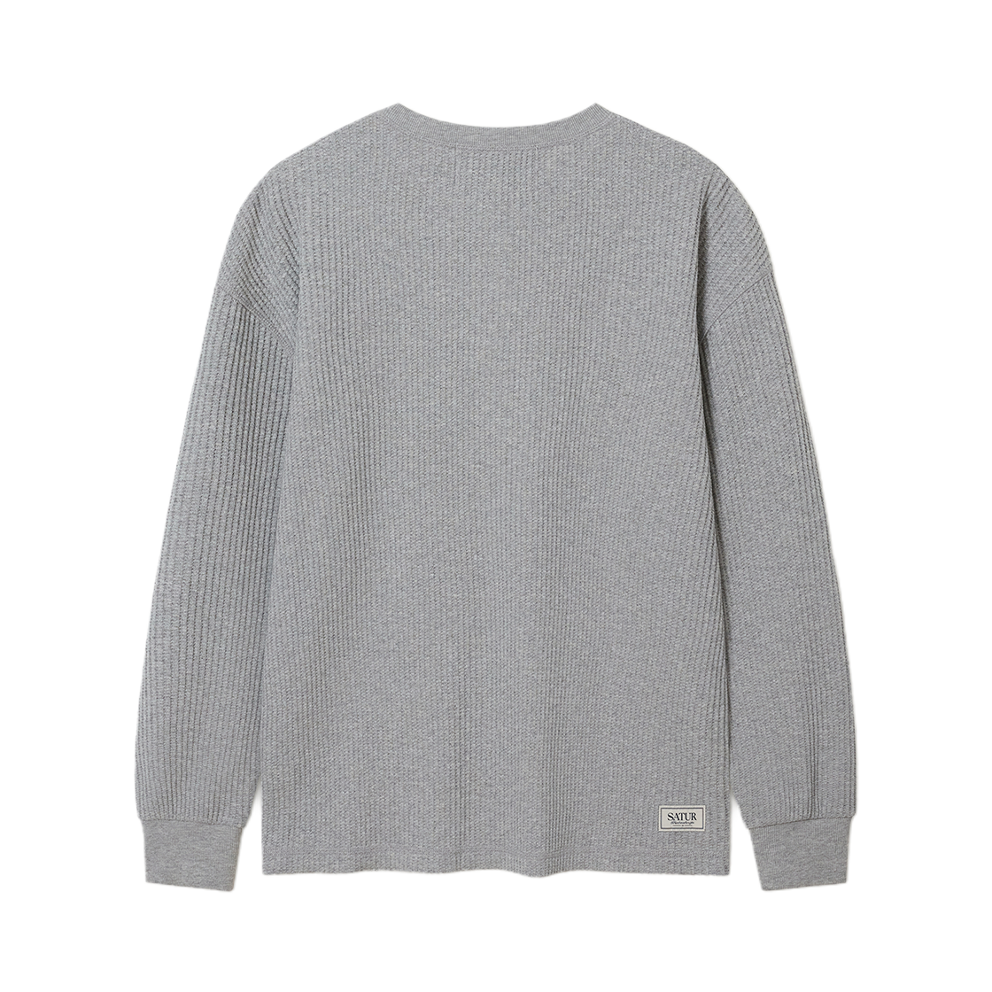 [사은품 증정] 세터 스티치 와플 헨리넥 롱 슬리브 멜란지 그레이([사은품 증정] SATUR Stitch Waffle Henley Neck Long Sleeve Melange Gray) - 2
