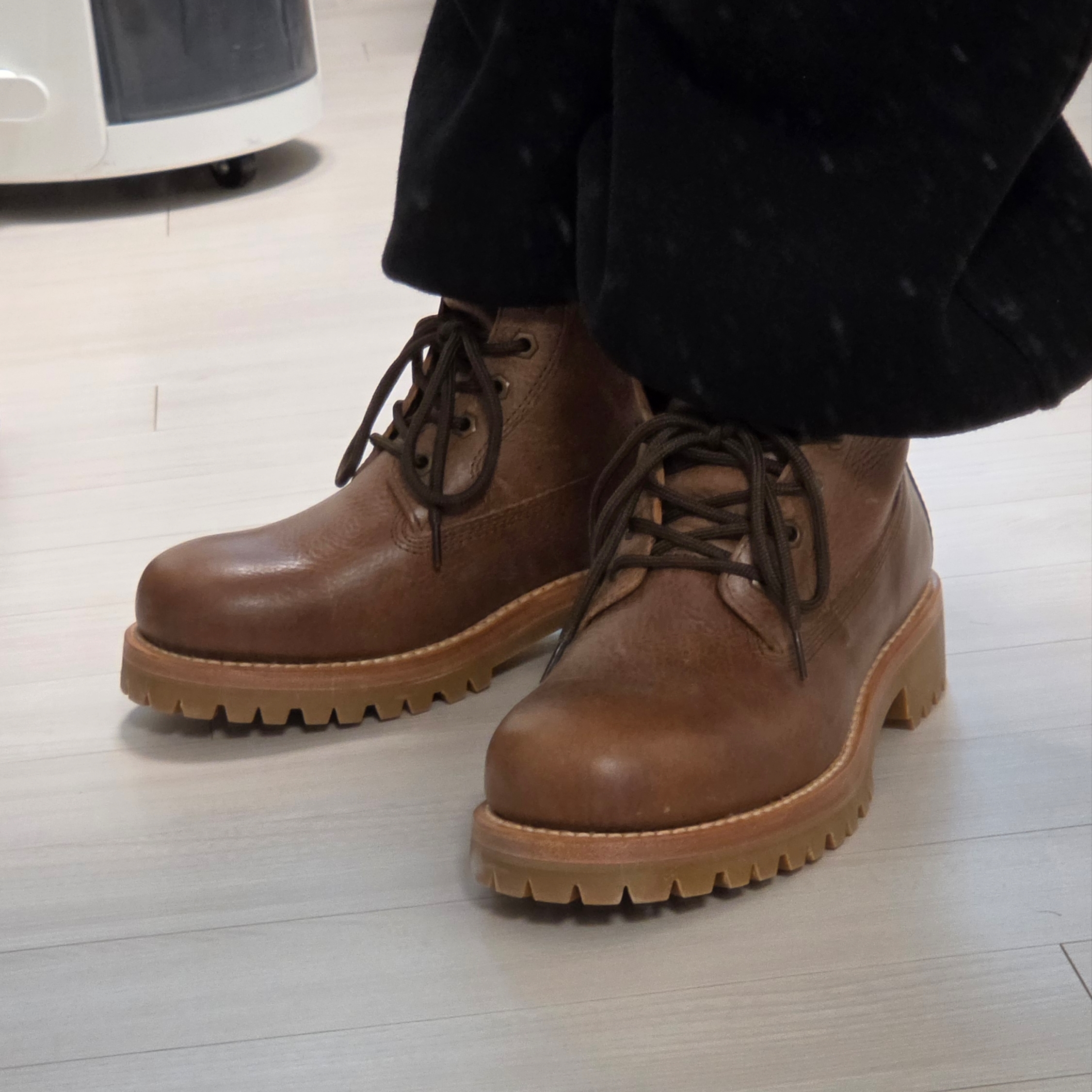 Stussy x Our Legacy Work Boot Brown 착용 스타일 - 2