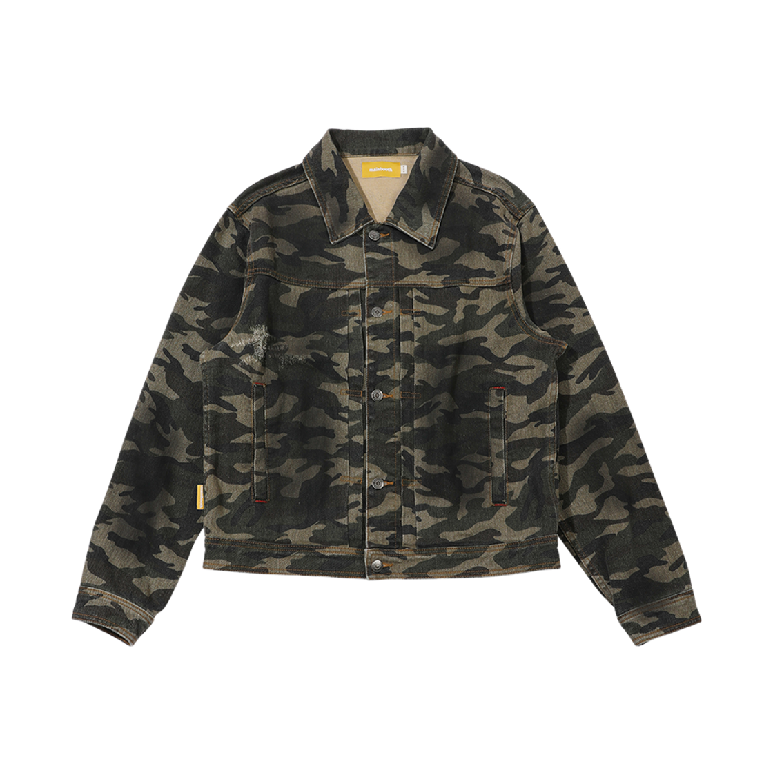 [트리플적립] 메인부스 디스트로이드 카모 트러커 재킷 카모([트리플적립] MAINBOOTH Destroyed Camo Trucker Jacket CAMO)