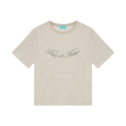 THIS IS FINE Oversized Signature Tee Oat